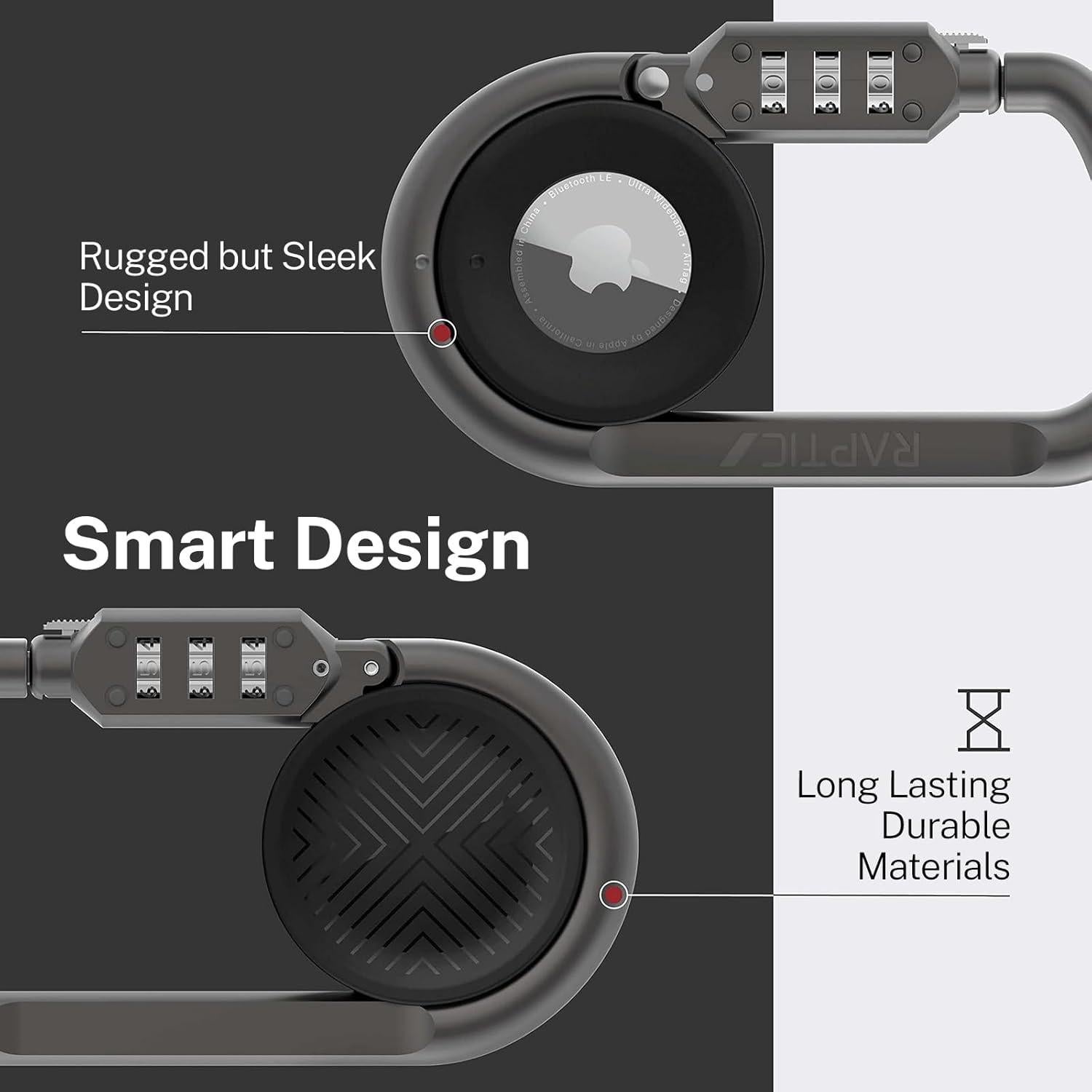 RAPTIC Candado de Combinación para Apple AirTag 3 Dígitos