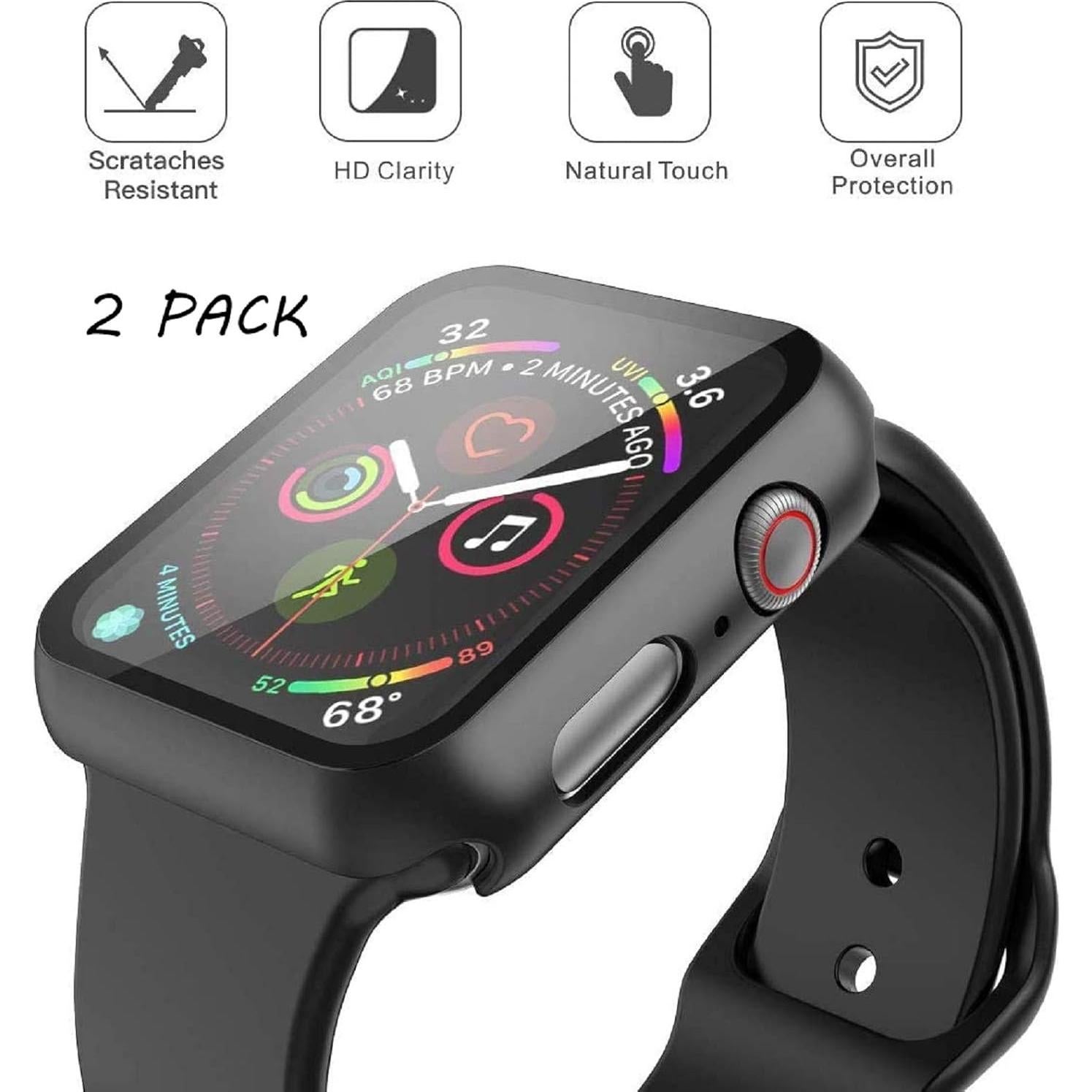 Funda Dura Misxi 2 Pack con Protector para Apple Watch 44mm
