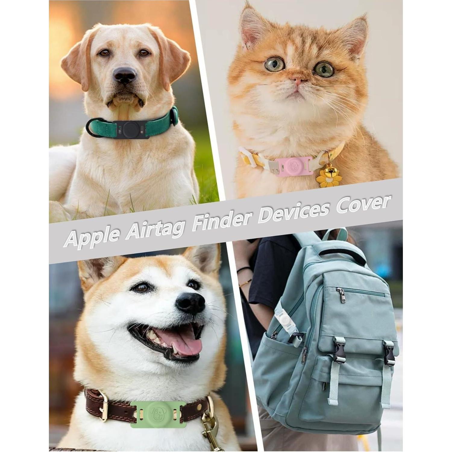 Soporte para Collar de Perro AirTag 4 Piezas Silicona Impermeable