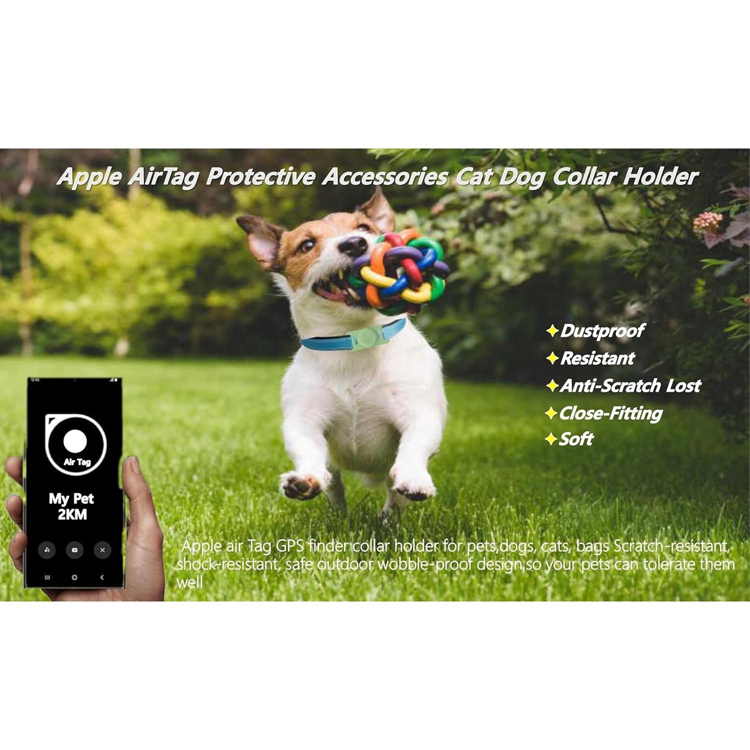 Soporte para Collar de Perro AirTag 4 Piezas Silicona Impermeable