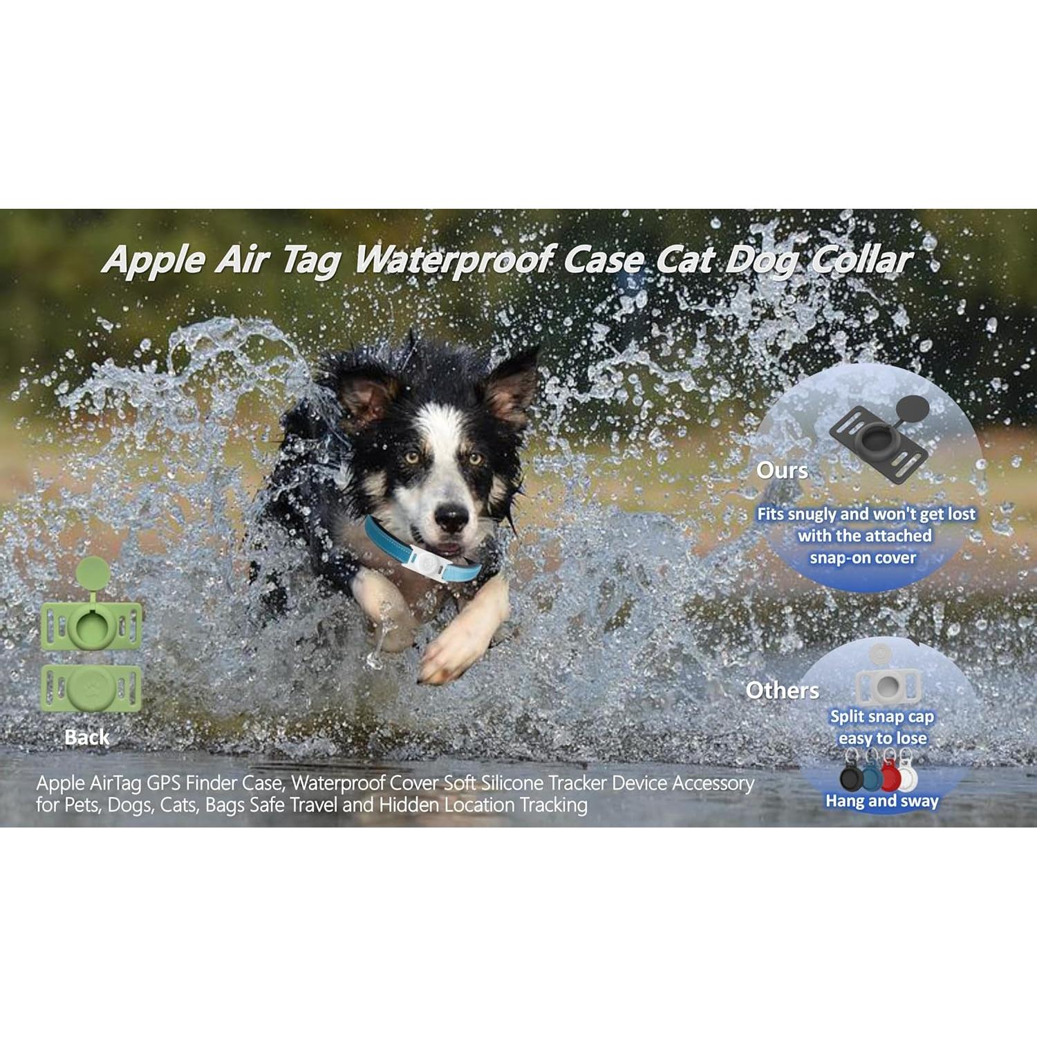 Soporte para Collar de Perro AirTag 4 Piezas Silicona Impermeable