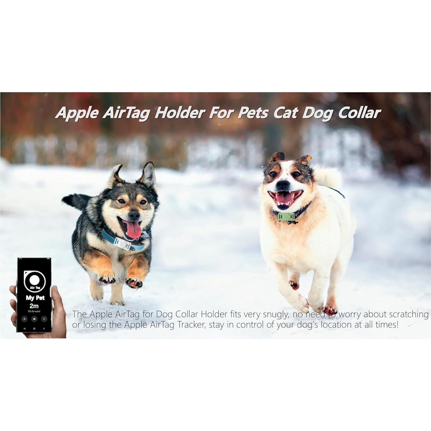 Soporte para Collar de Perro AirTag 4 Piezas Silicona Impermeable