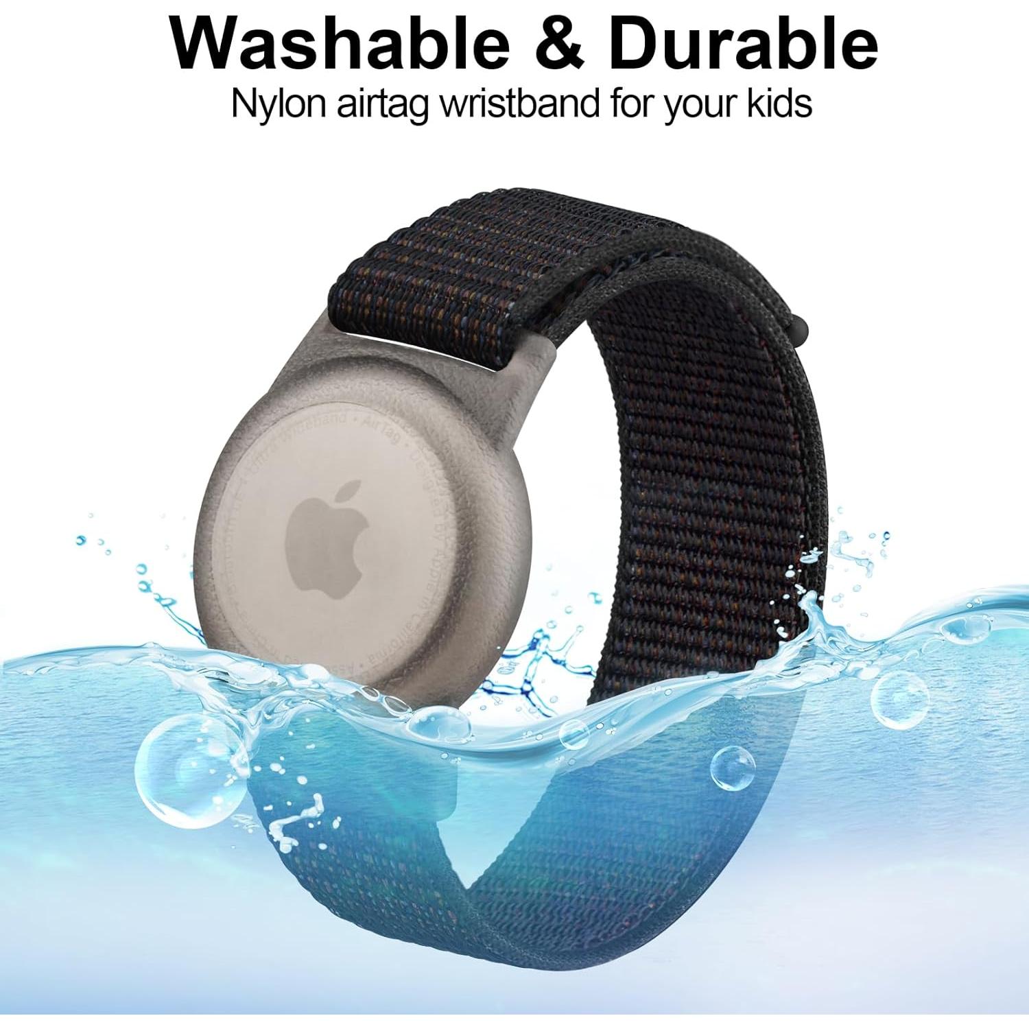 Pulsera Ajustable Vancle para AirTag - Nylon Negro