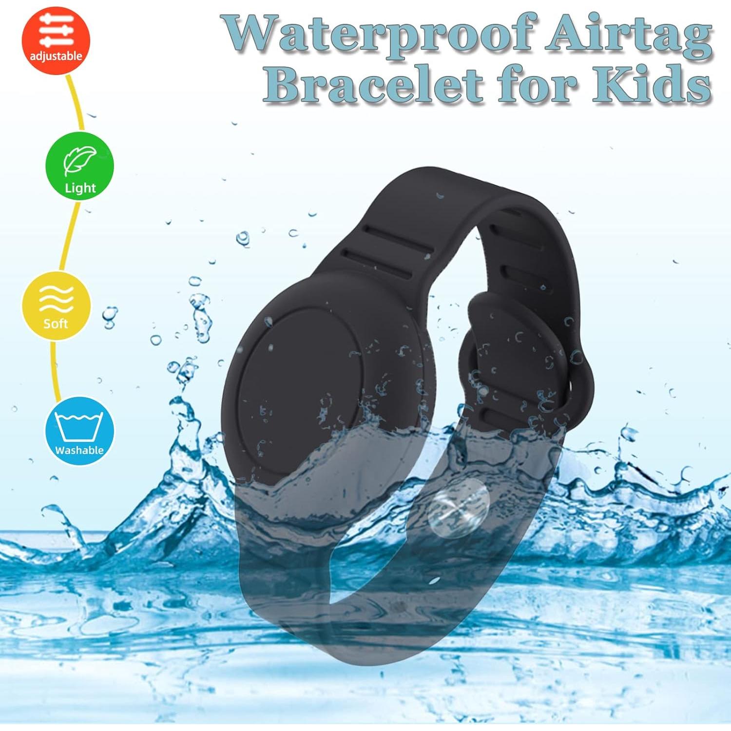 Pulsera Impermeable Tyanuzz para Niños con AirTag Negro