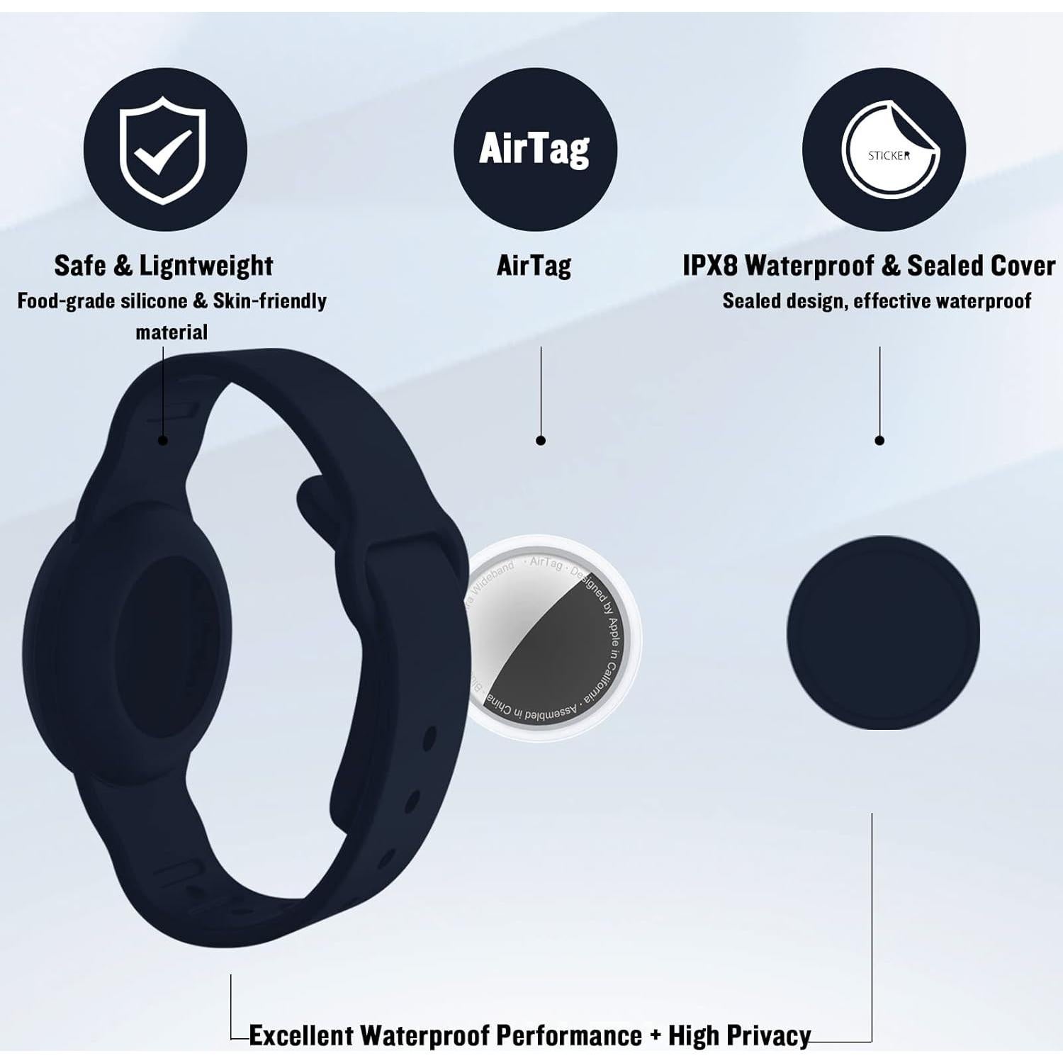 Paquete de 2 pulseras impermeables KAHADI para AirTag