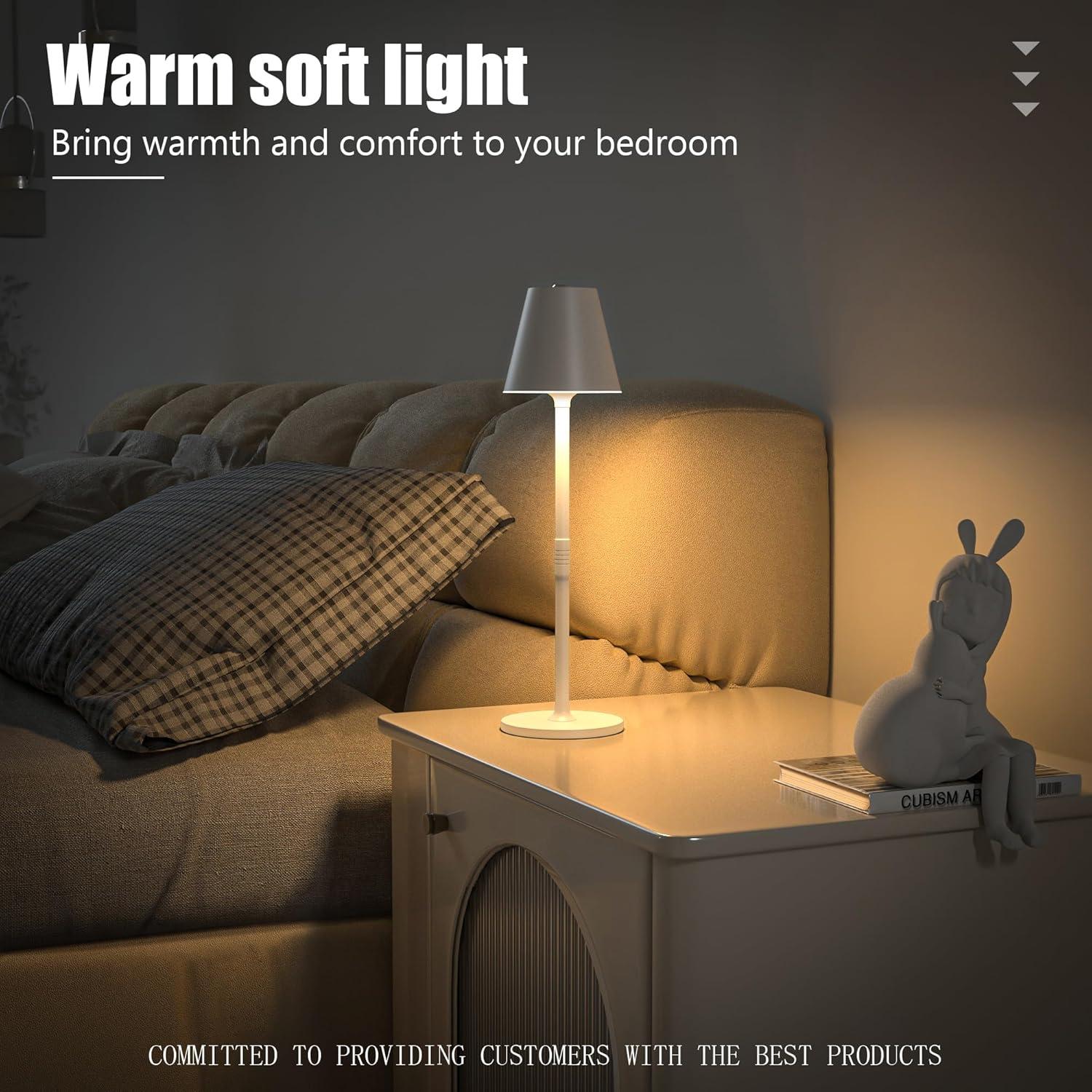 Lámpara de Mesa LED Timjorman Blanca Batería 5000mAh