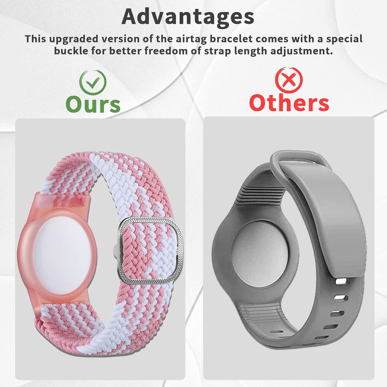 Paquete de 4 Pulseras Ajustables para AirTag XSUIOY