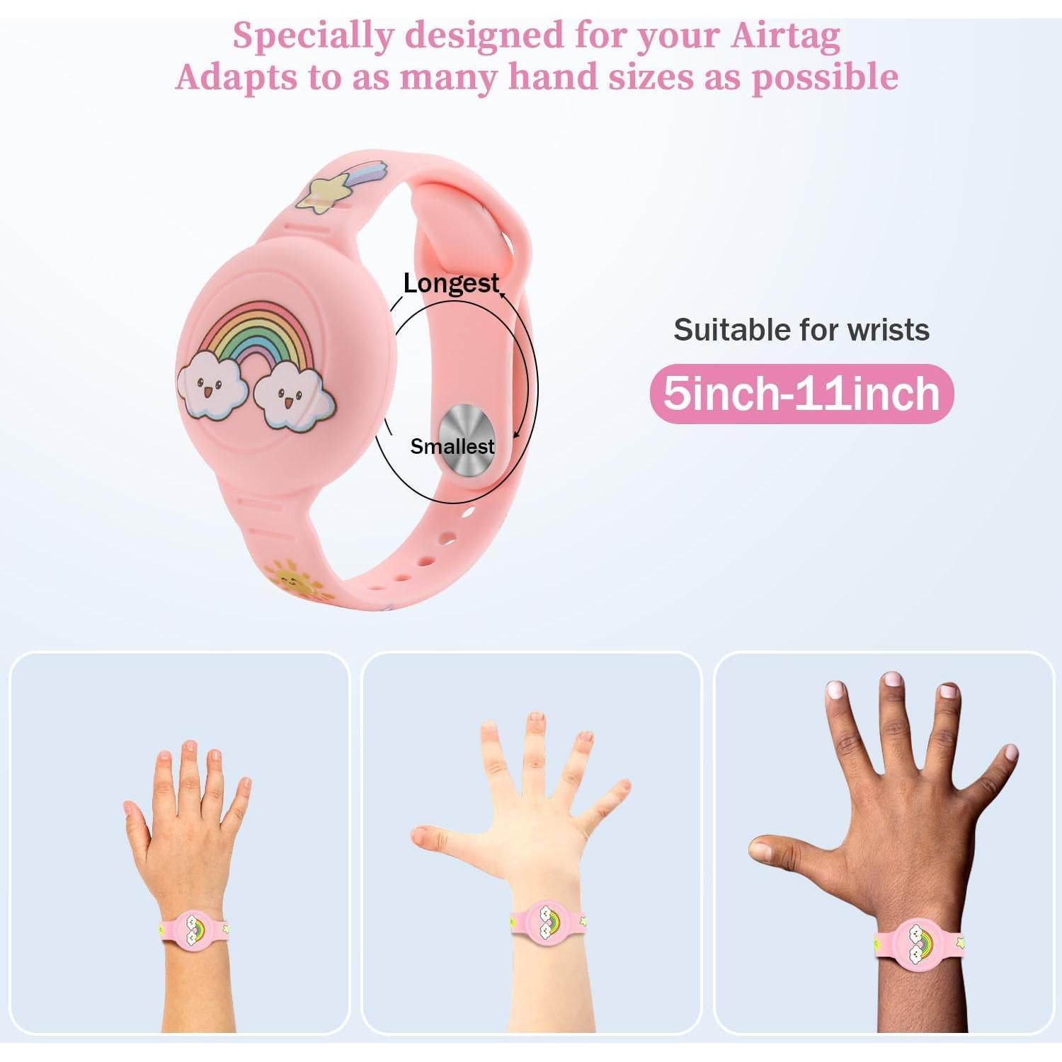 Pulseras Impermeables R-fun para Air Tag 2 Pack Caricatura