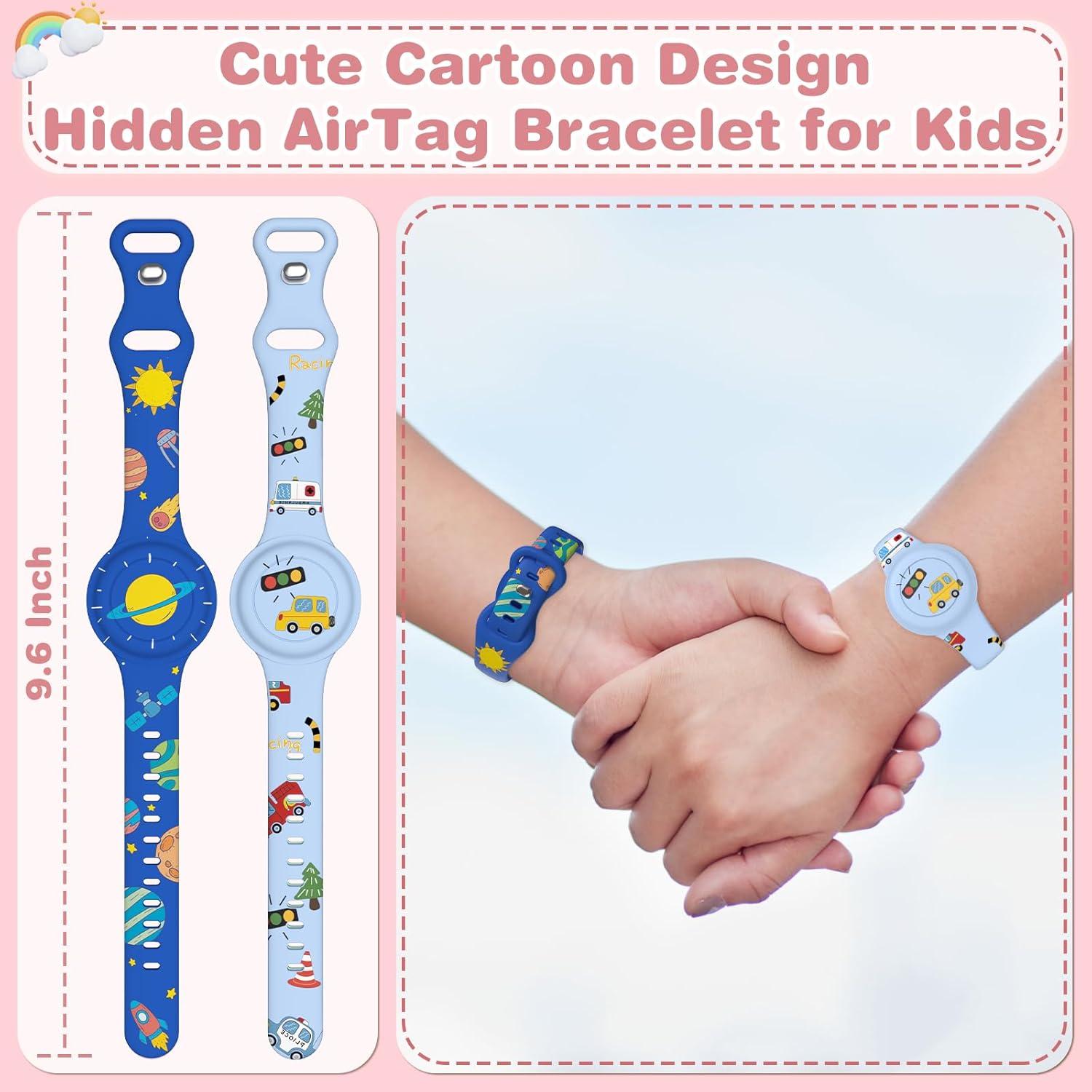 Paquete 2 Pulseras Impermeables Ekoonpft para AirTag Niños