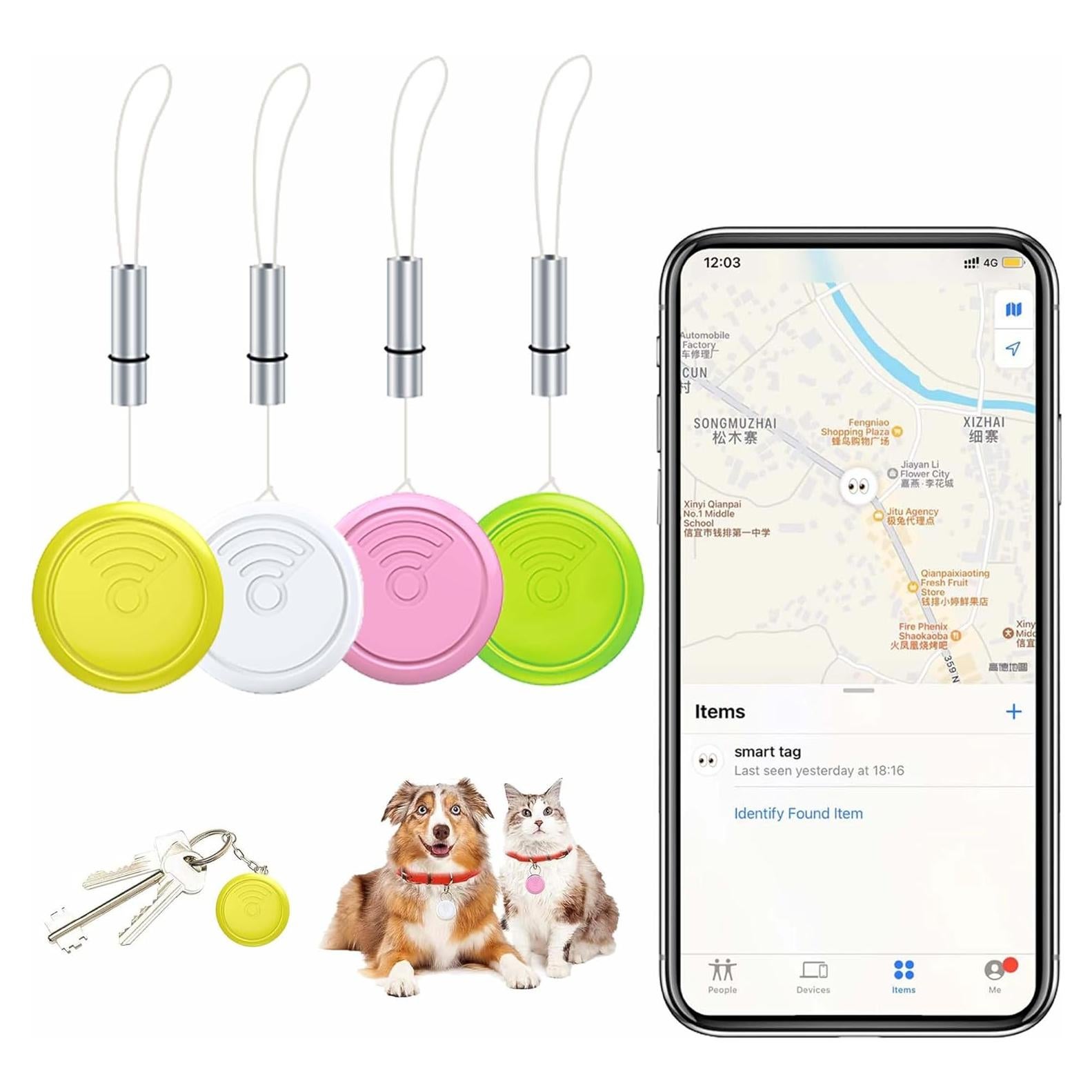 Rastreador Bluetooth TRZX, Paquete de 4, Ultra Delgado, 0.11 kg