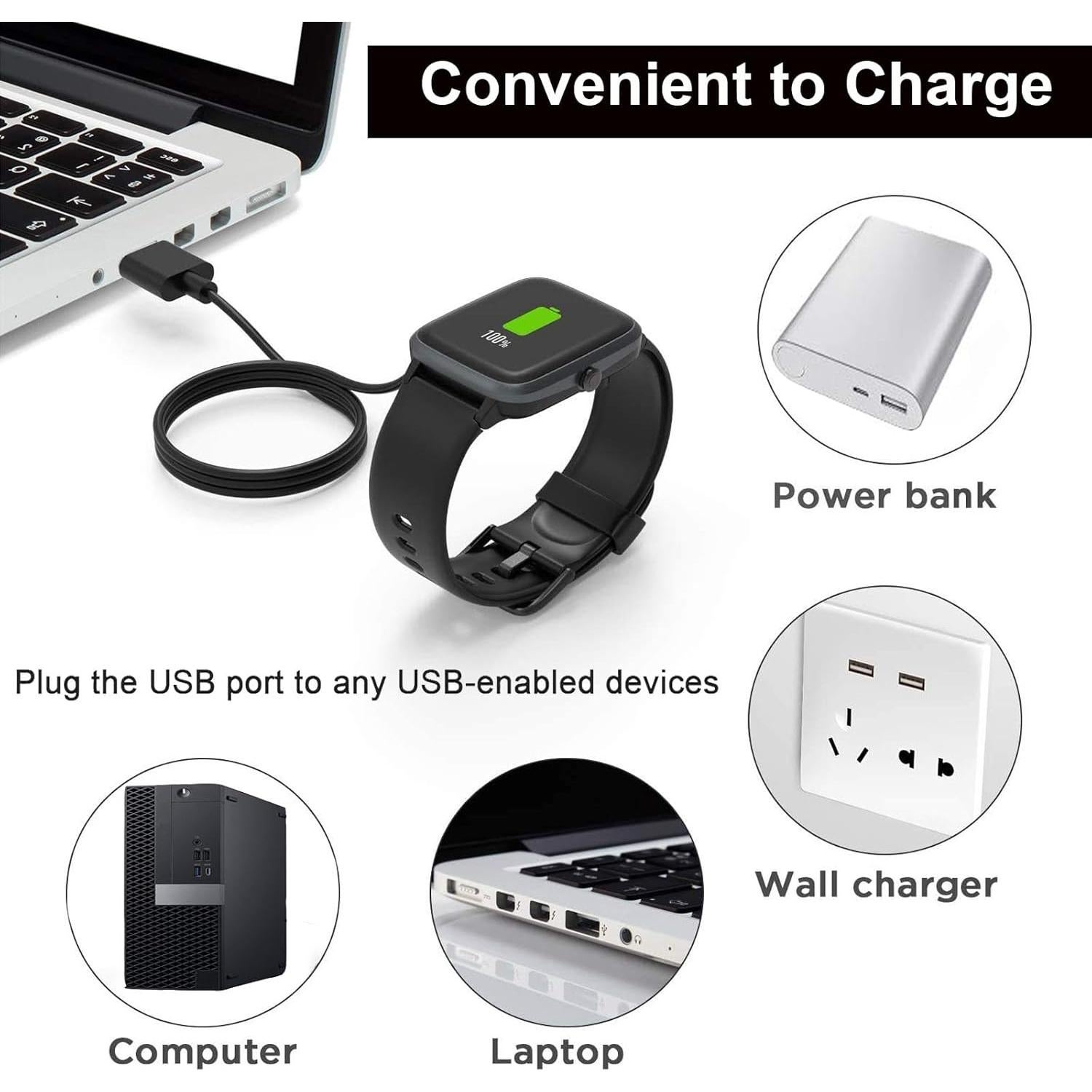 Cargador Magnético 2-Pack para Reloj IOWODO y Blackview