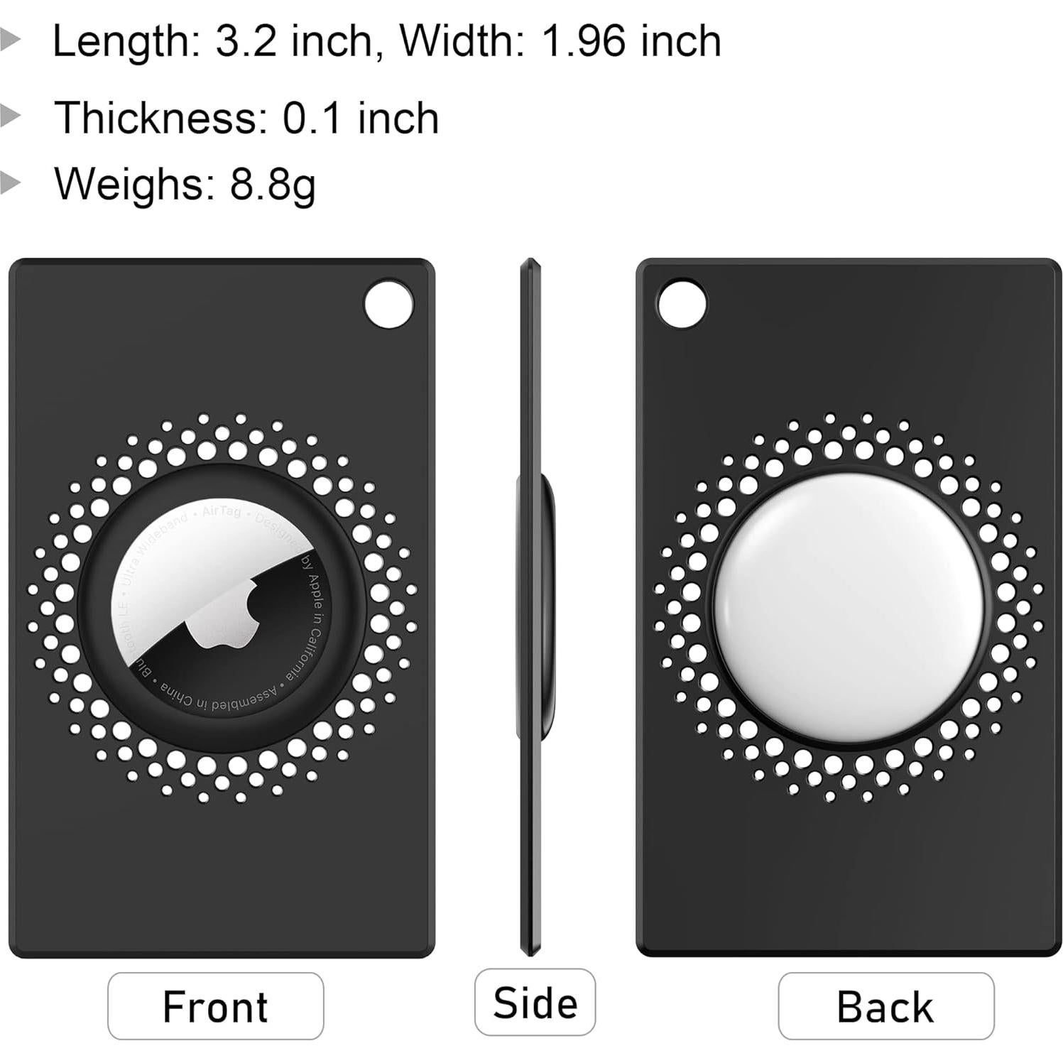 Soporte Funda para AirTag CITYWAY Negro 2 Pack Delgado