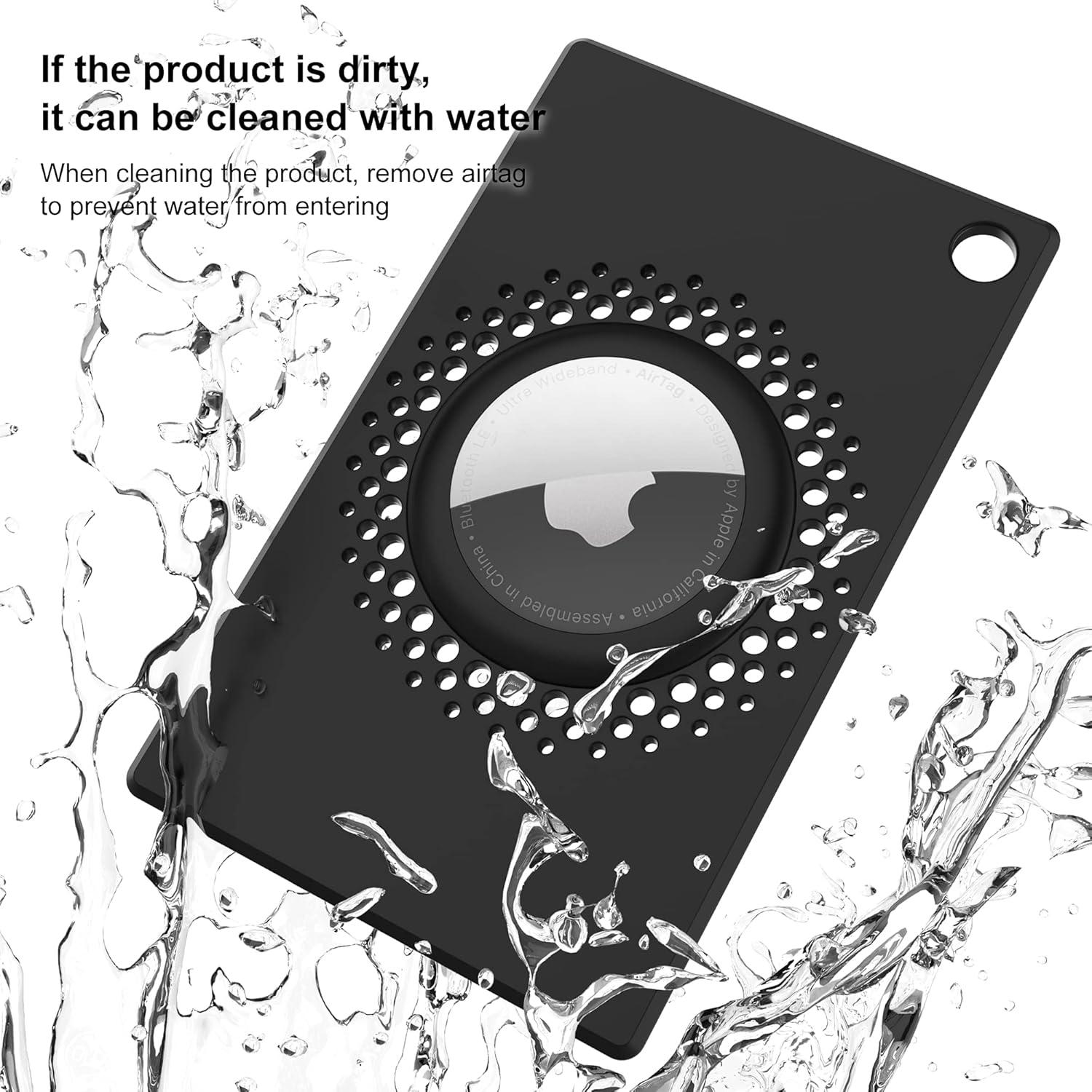 Soporte Funda para AirTag CITYWAY Negro 2 Pack Delgado