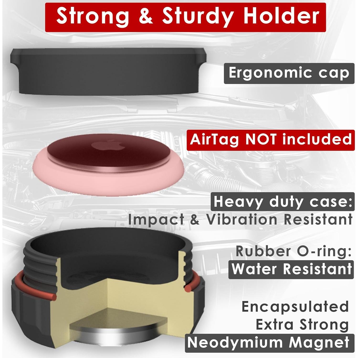 Funda Magnética Neodimio para AirTag Mars Outpost - Impermeable