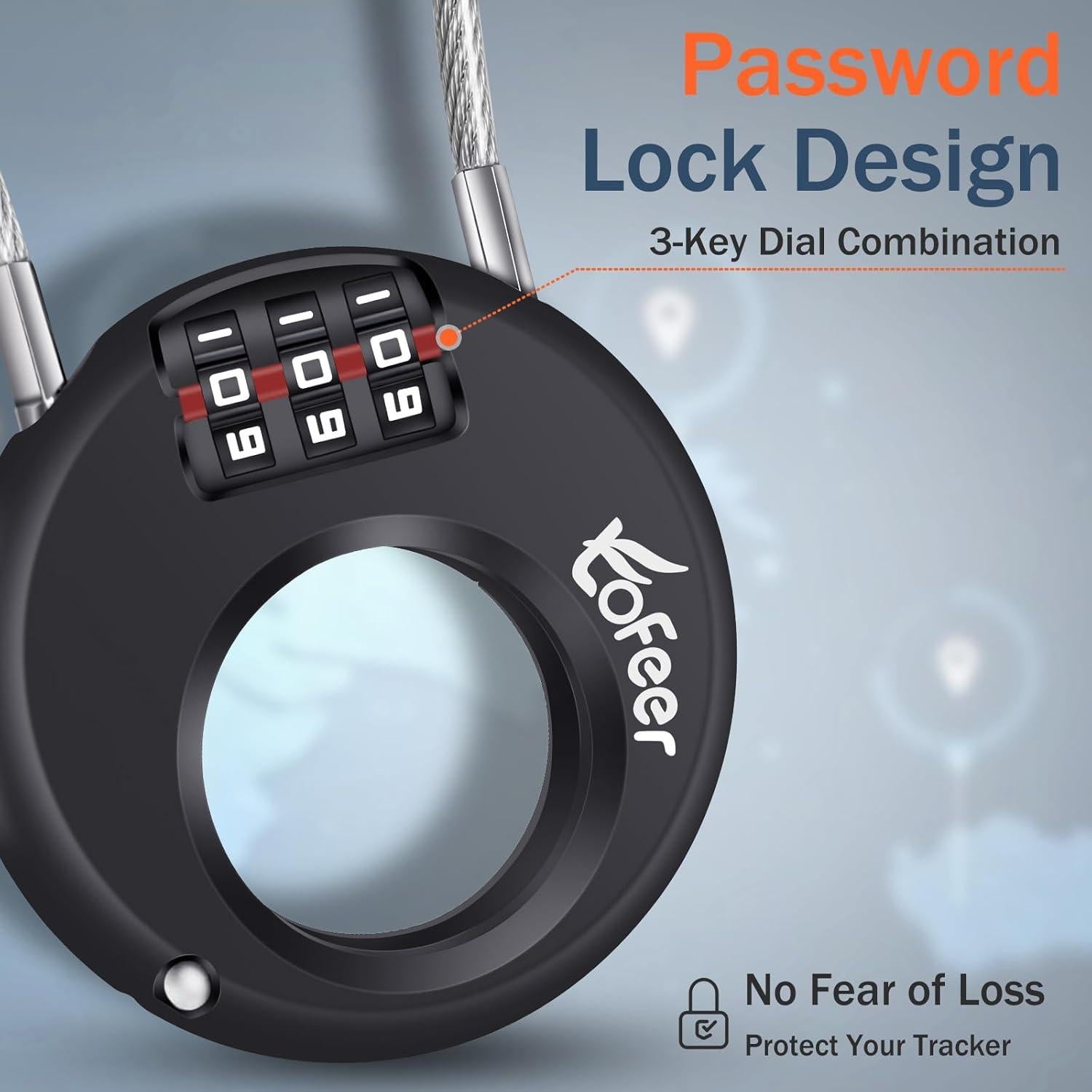Soporte Funda Anti-Robo para Airtag tofeer con Candado 3 Dígitos