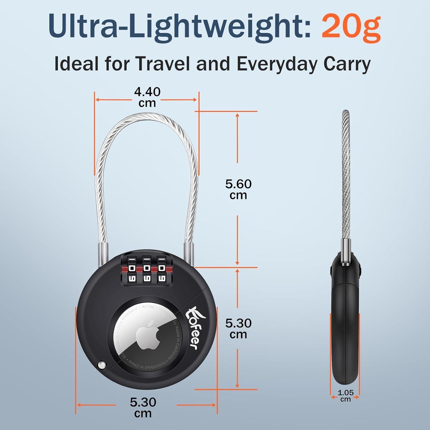 Soporte Funda Anti-Robo para Airtag tofeer con Candado 3 Dígitos