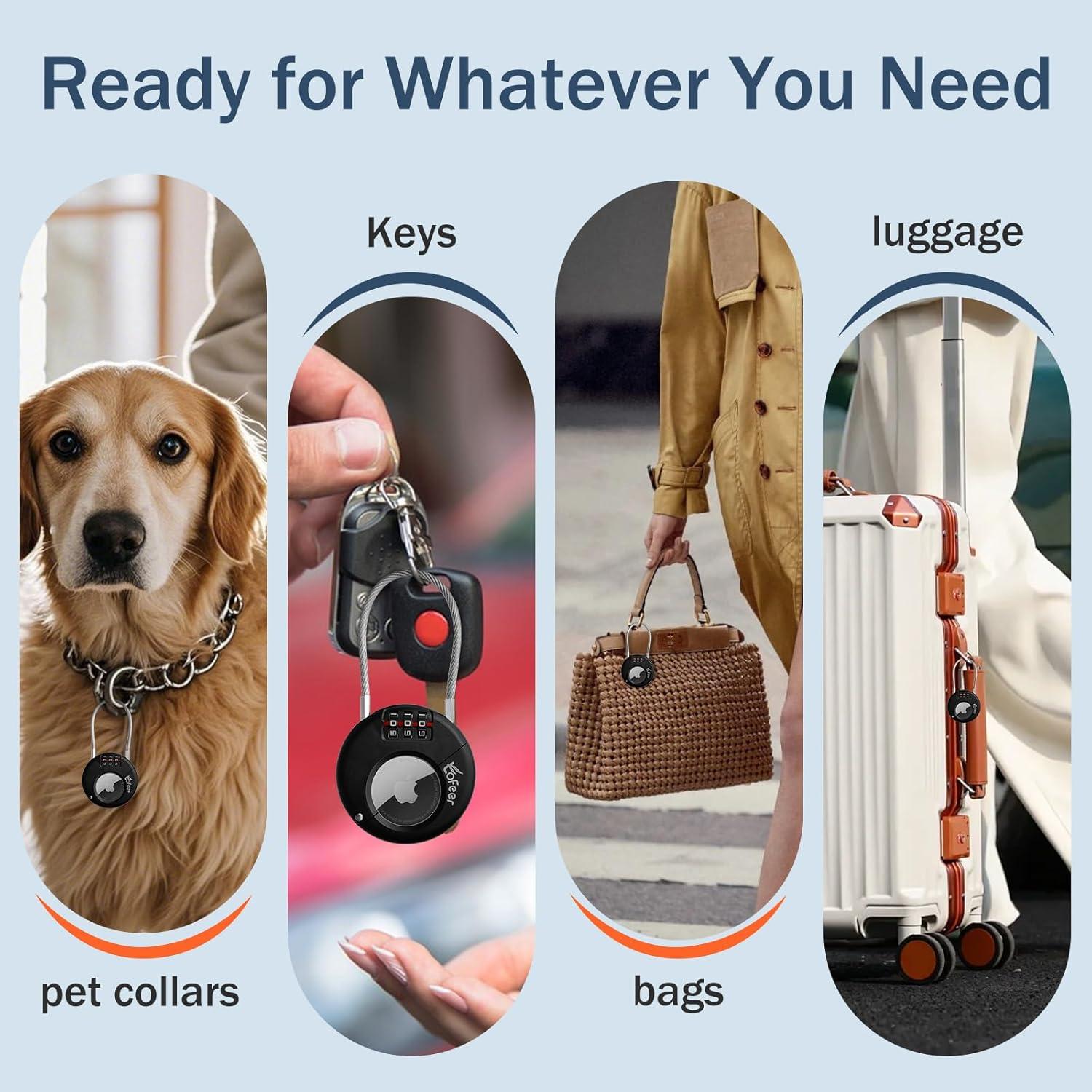 Soporte Funda Anti-Robo para Airtag tofeer con Candado 3 Dígitos