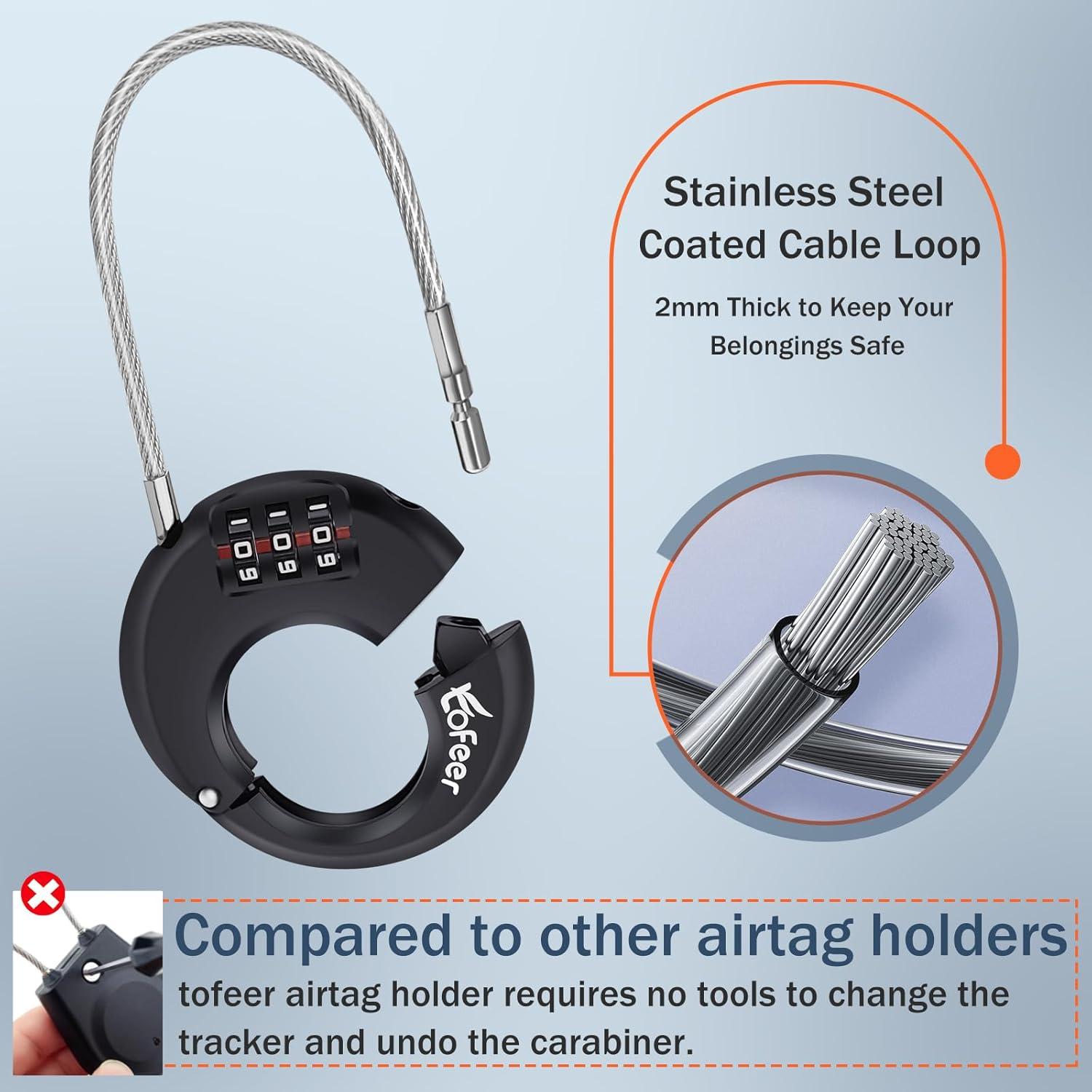 Soporte Funda Anti-Robo para Airtag tofeer con Candado 3 Dígitos