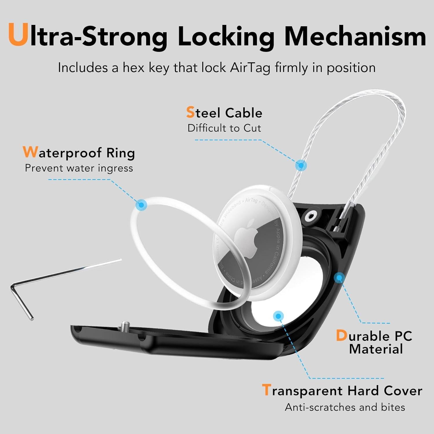Soporte impermeable HATALKIN para AirTag - Paquete de 4
