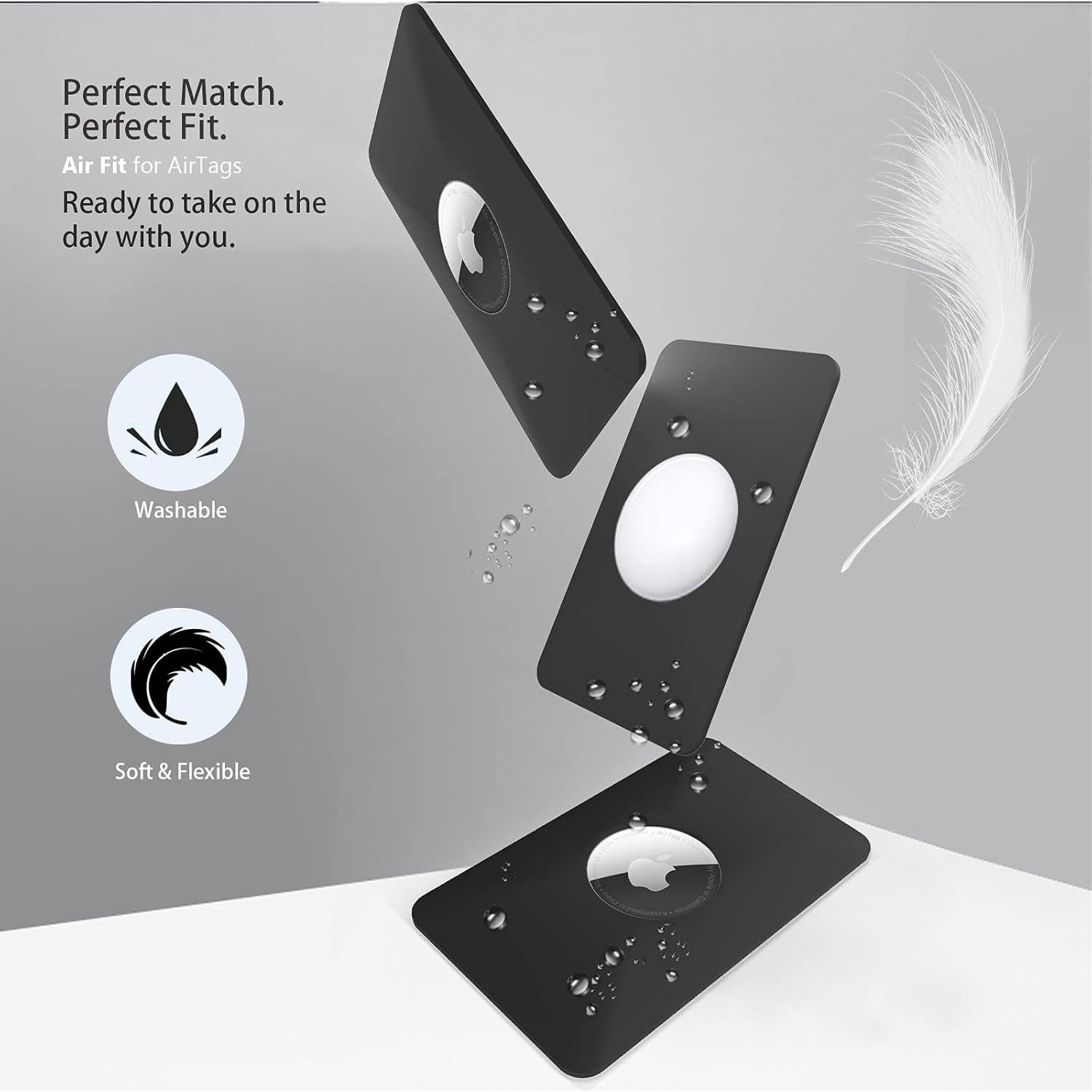 Funda para AirTag PSRAT - Tarjeta delgada negra 0.25 cm