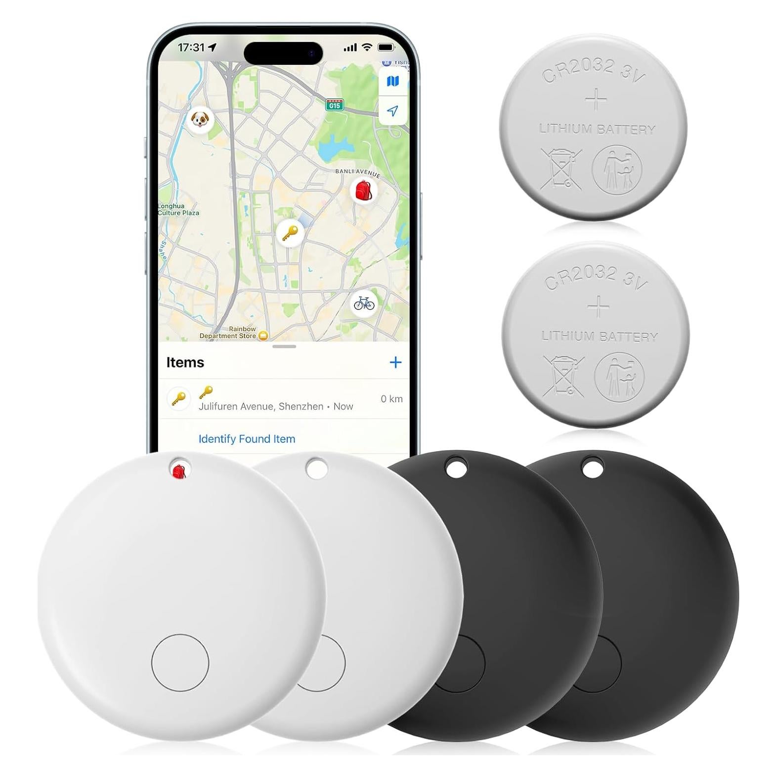 Paquete de 4 Localizadores Beyamis Air Tags Bluetooth