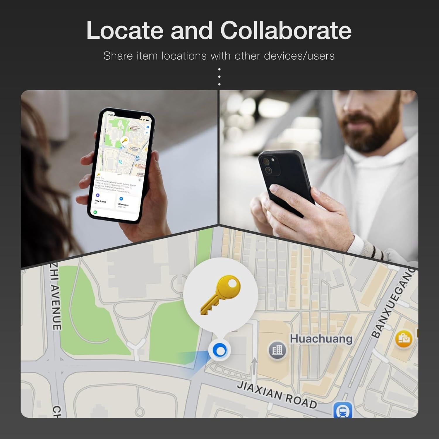 Paquete de 4 Localizadores Beyamis Air Tags Bluetooth