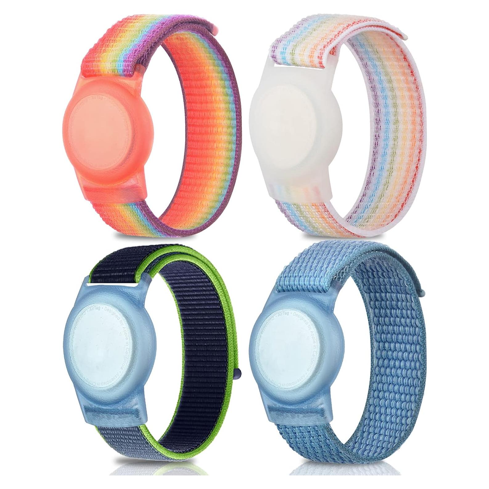 Paquete 2 Pulseras Nylon para AirTag FNCOLL Ajustables