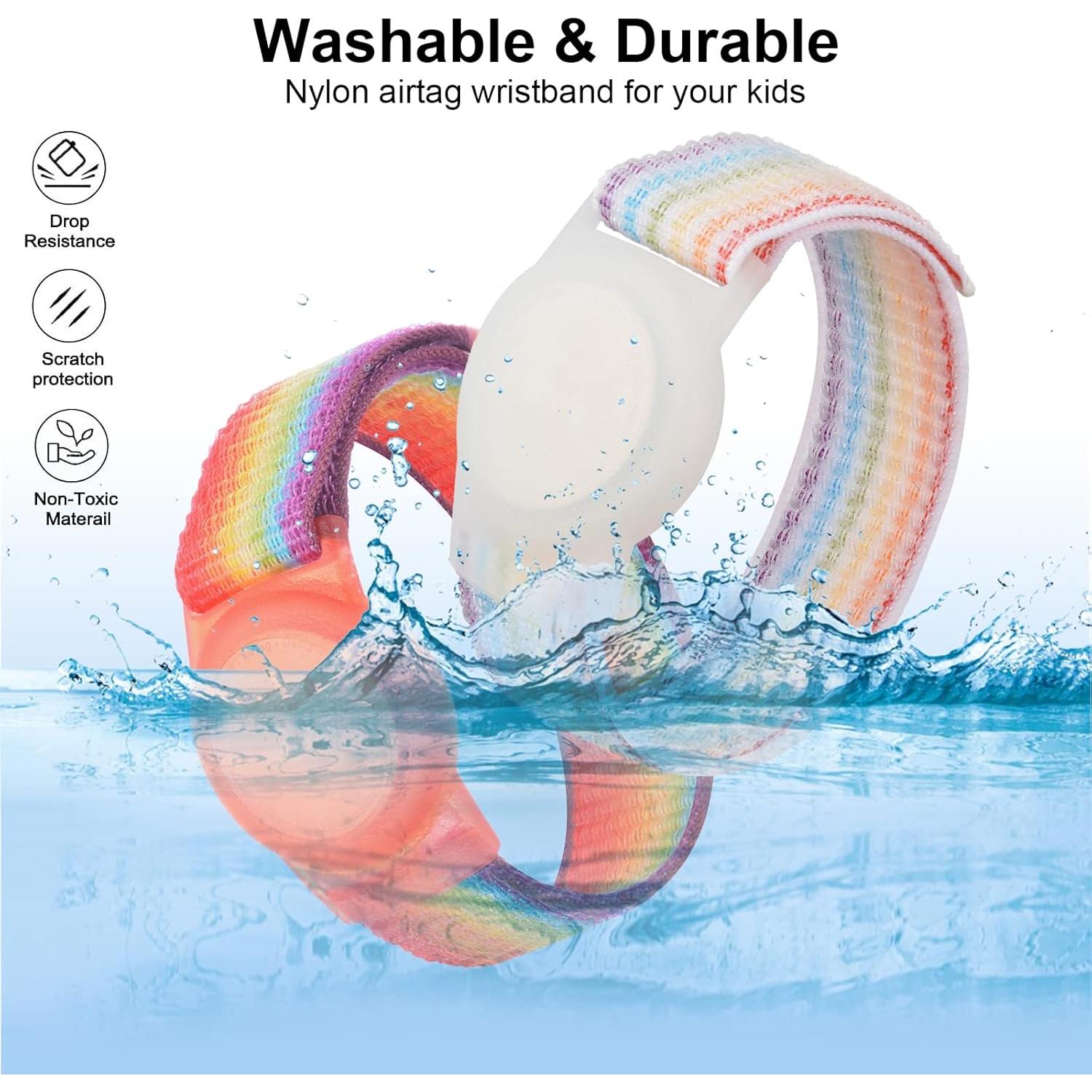 Paquete 2 Pulseras Nylon para AirTag FNCOLL Ajustables