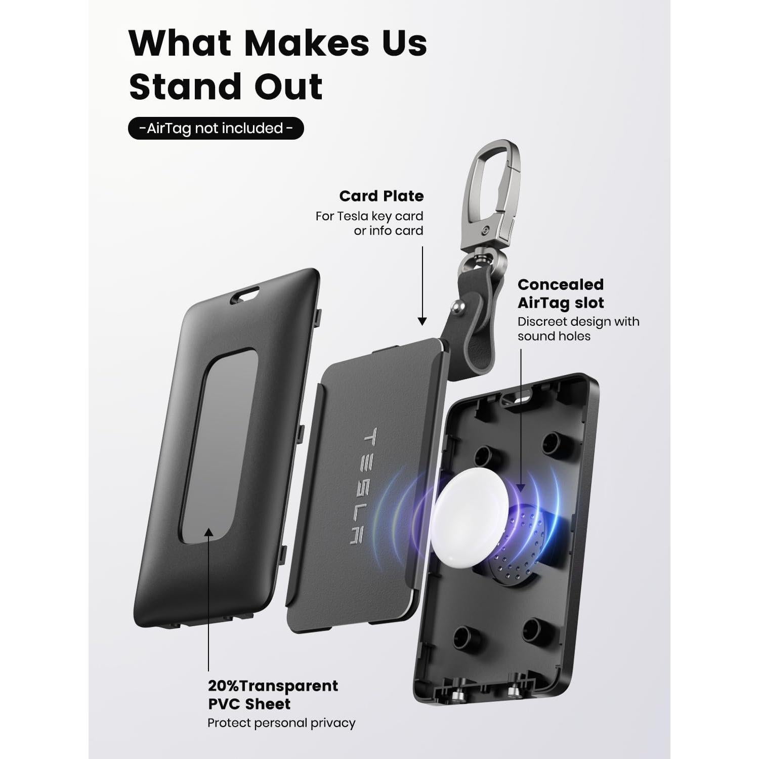 Juego de 3 etiquetas de equipaje Ariko para Air Tag y Tesla