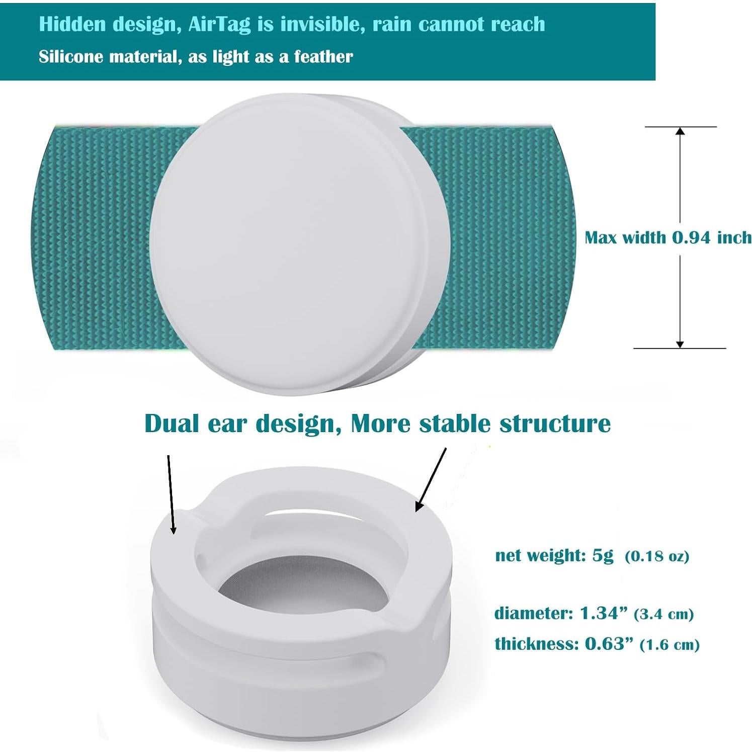 Soporte para AirTag Huixin 4 Piezas Silicona Niños