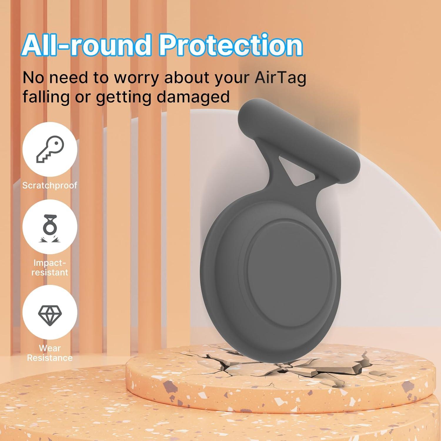 Soporte Impermeable para Airtag BOBOBEV - 2 Paquetes Gris/Azul