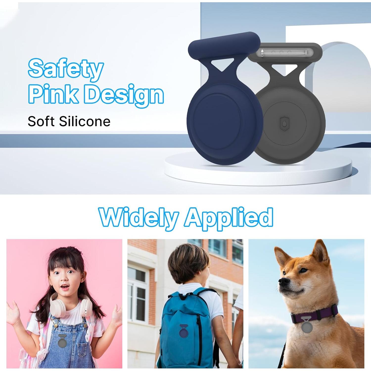 Soporte Impermeable para Airtag BOBOBEV - 2 Paquetes Gris/Azul