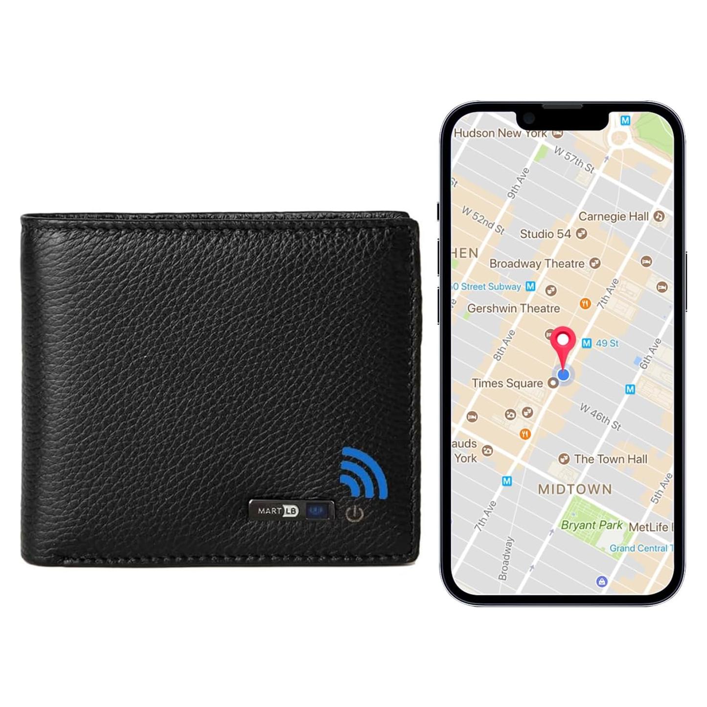 Cartera Inteligente Anti-Pérdida Bluetooth RFID Negro