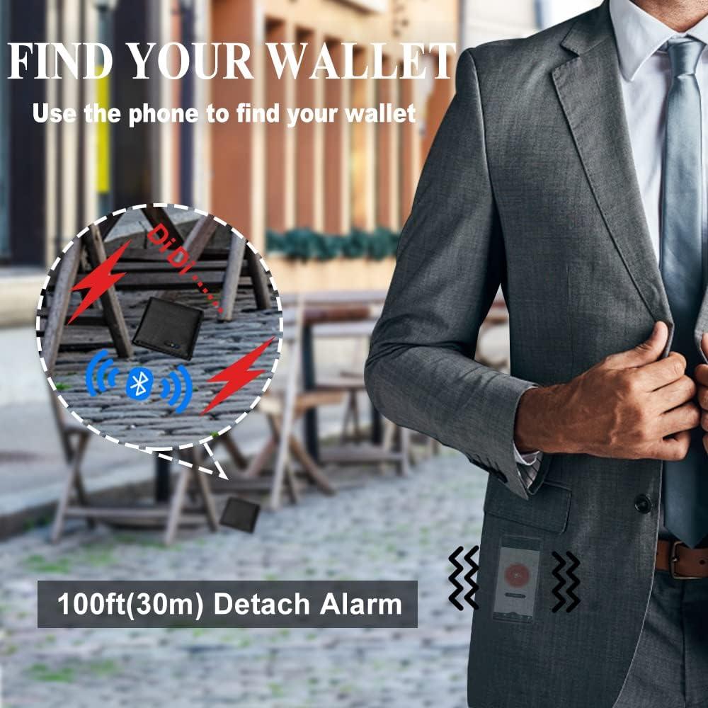 Cartera Inteligente Anti-Pérdida Bluetooth RFID Negro