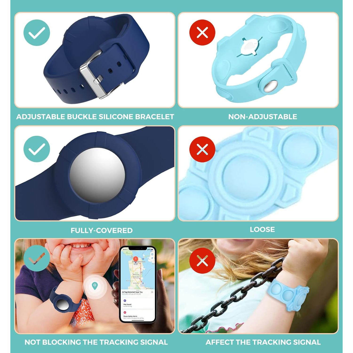 Pulsera de Silicona para AirTag Niños Typecase - 2 Pzs