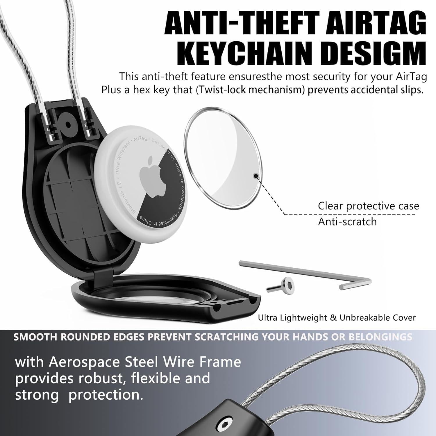 Soporte Impermeable IPX8 Ekoonpft para AirTag - 2 Piezas