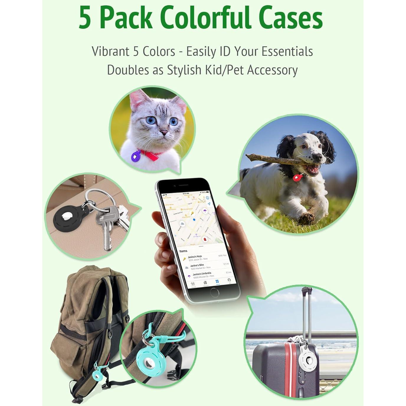 Funda de Silicona para Apple AirTag FOREARTH - 5 Unidades