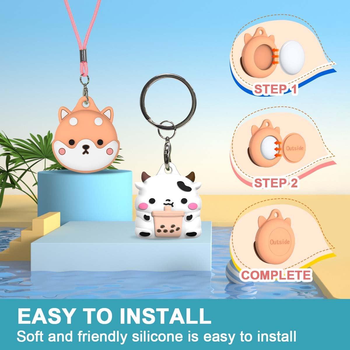 Paquete de 4 fundas protectoras para AirTag BIQIRE