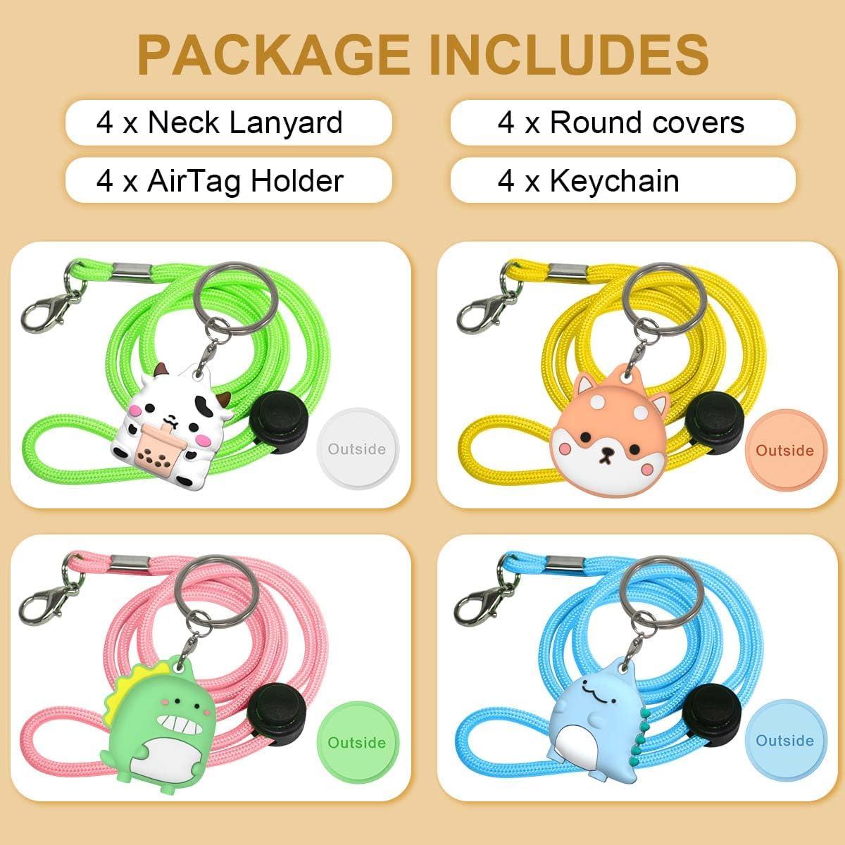 Paquete de 4 fundas protectoras para AirTag BIQIRE