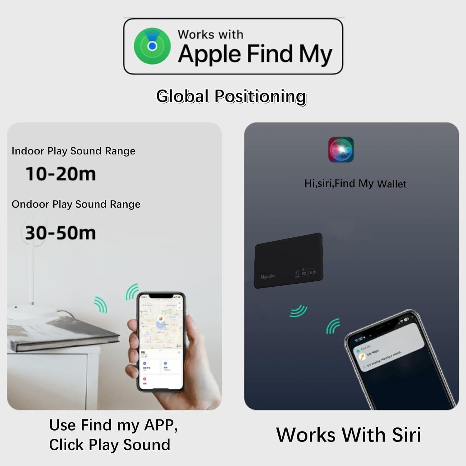 Tarjeta de seguimiento Nutale con Apple Find My - IP65