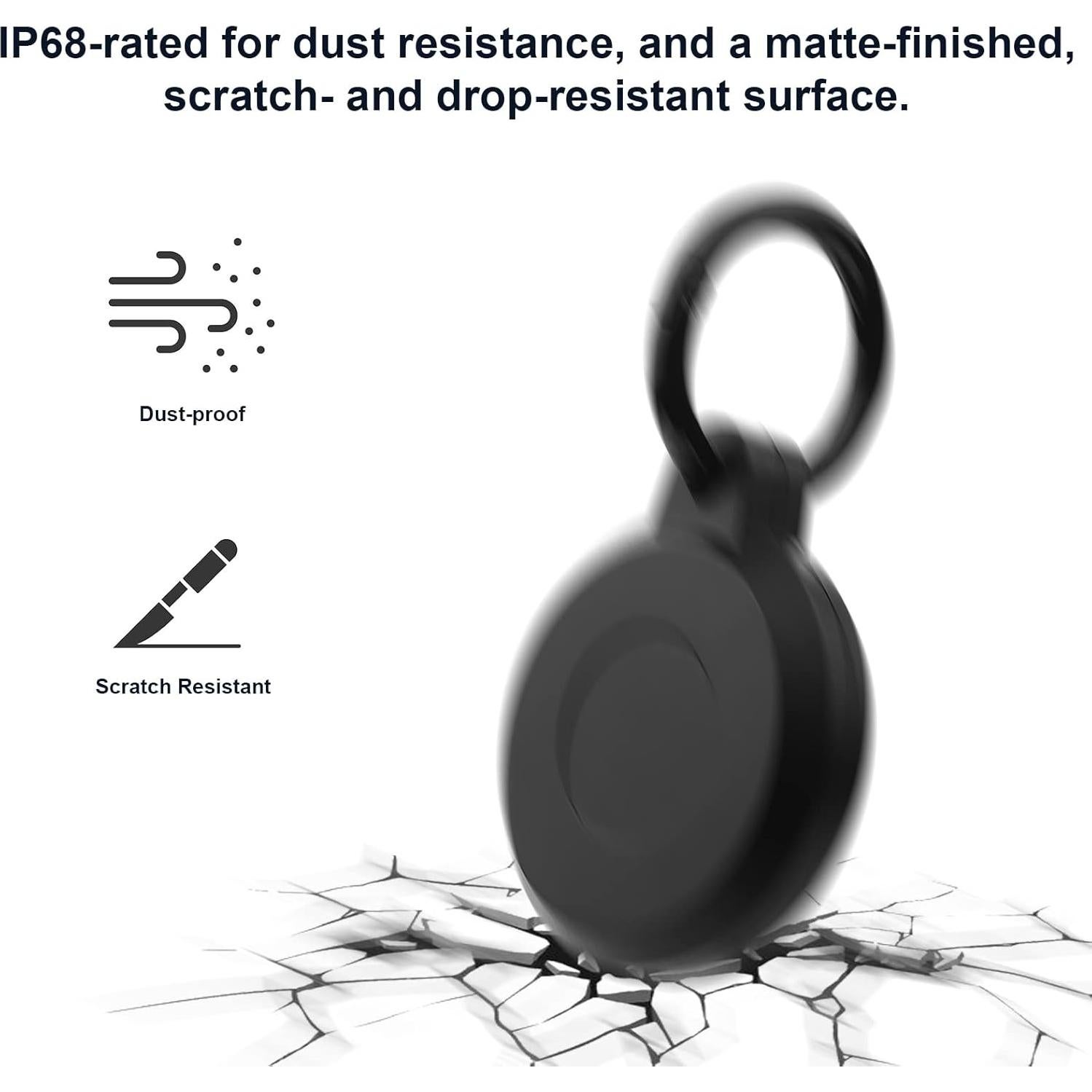 Funda Airtag Impermeable WALLFID Negro Obsidiana 2 Pzas