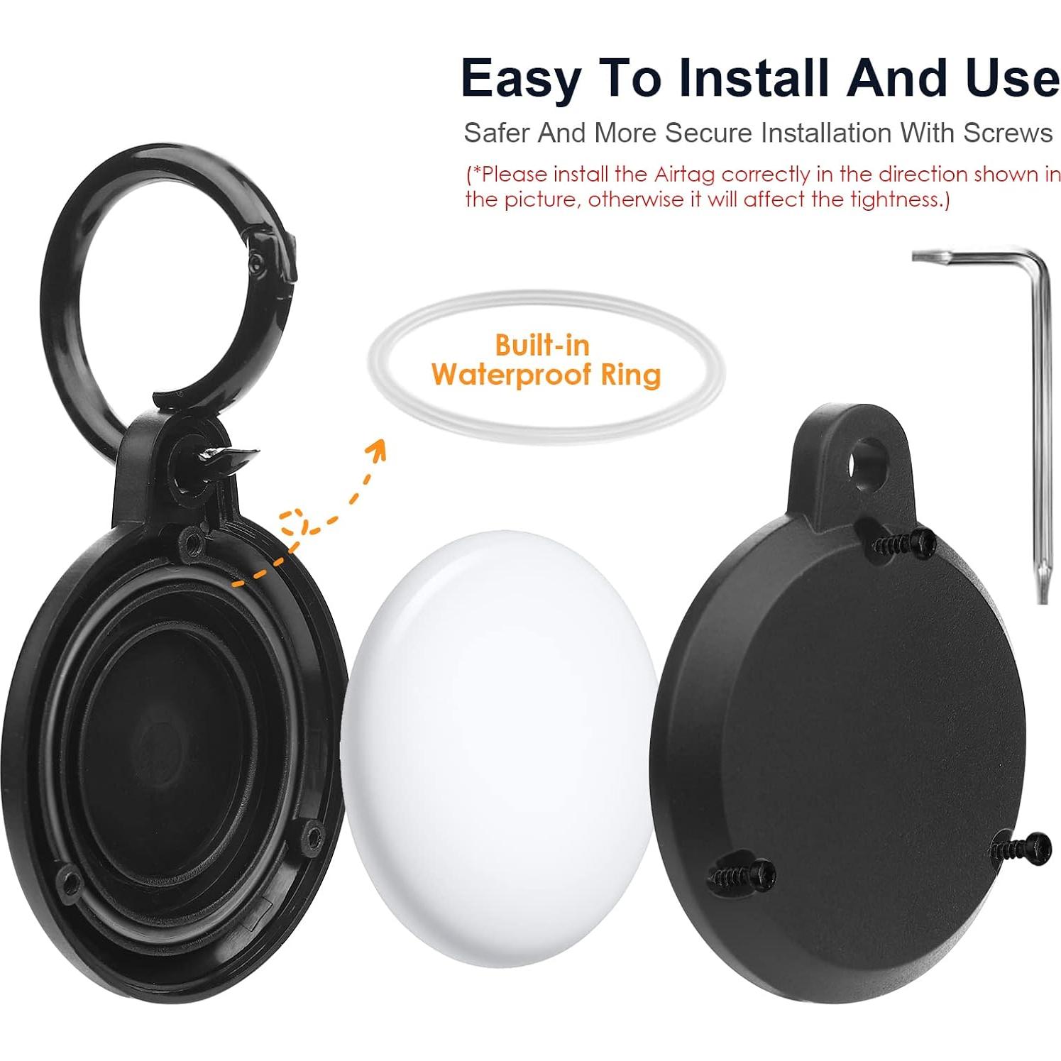 Funda Airtag Impermeable WALLFID Negro Obsidiana 2 Pzas