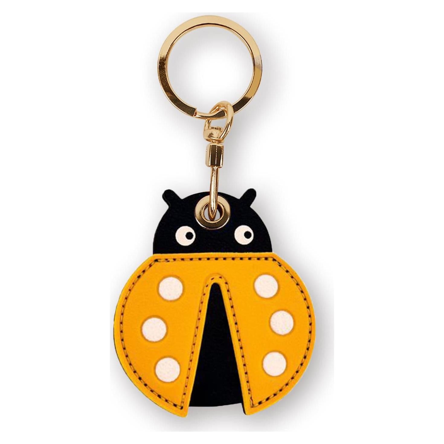 Funda de llavero de cuero XSUIOY para Apple AirTag - Insecto lindo