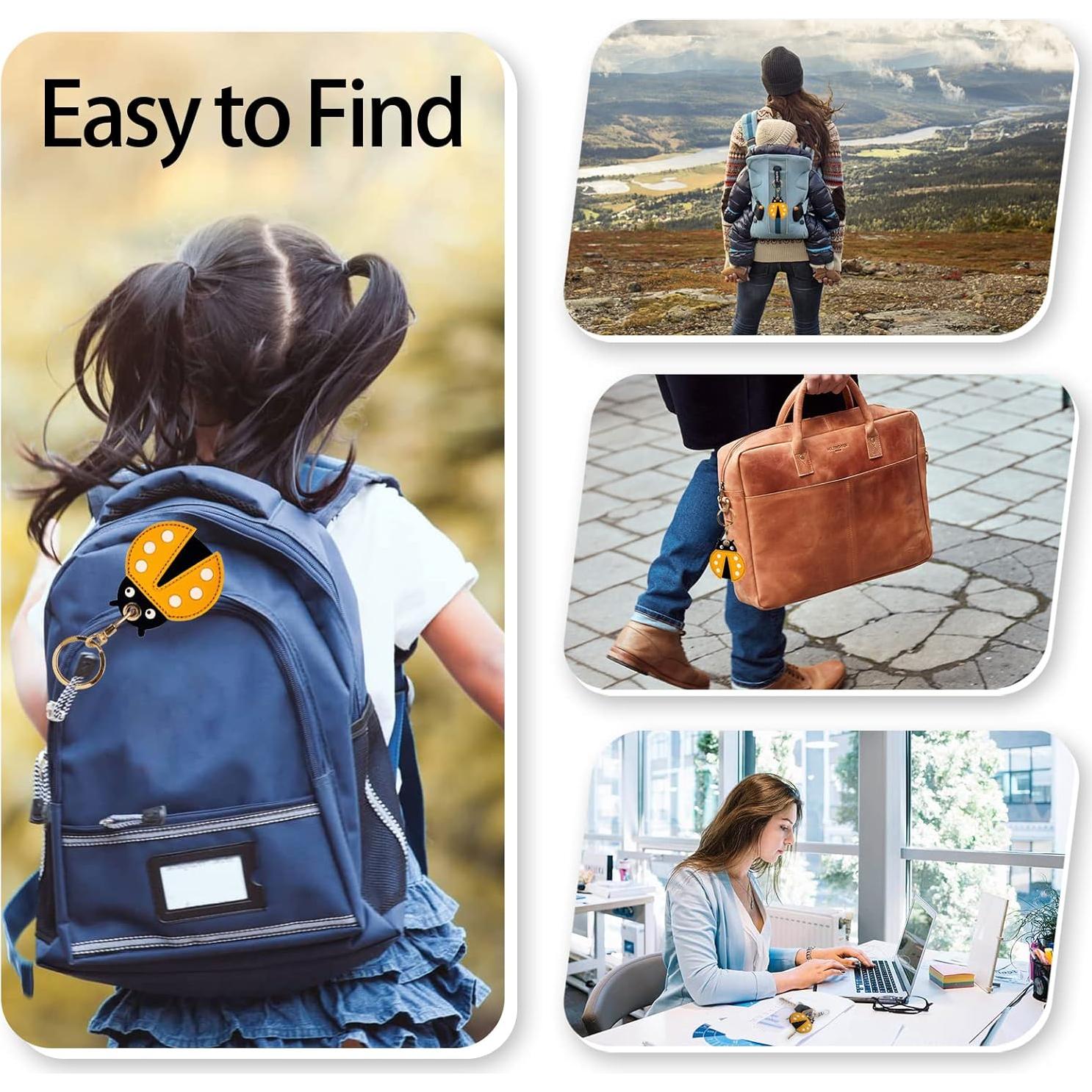 Funda de llavero de cuero XSUIOY para Apple AirTag - Insecto lindo