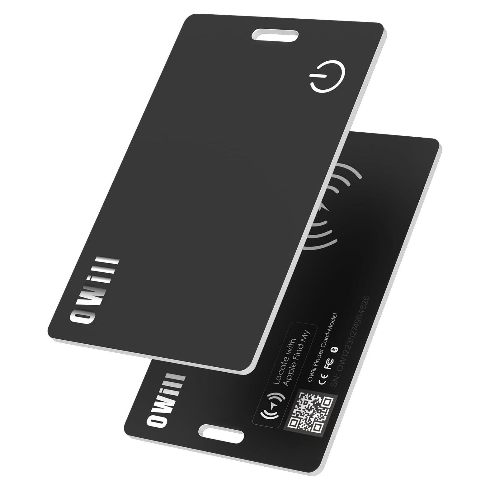 OWill 2 mm Ultra-Thin Wallet Tracker Card, IP68 Wireless Rechargeable Air Smart Tag Compatible with Apple Find My APP, Apple Bluetooth Wallet Tracker Devices for Suitcas, Luggage, etc.(iOS Only)