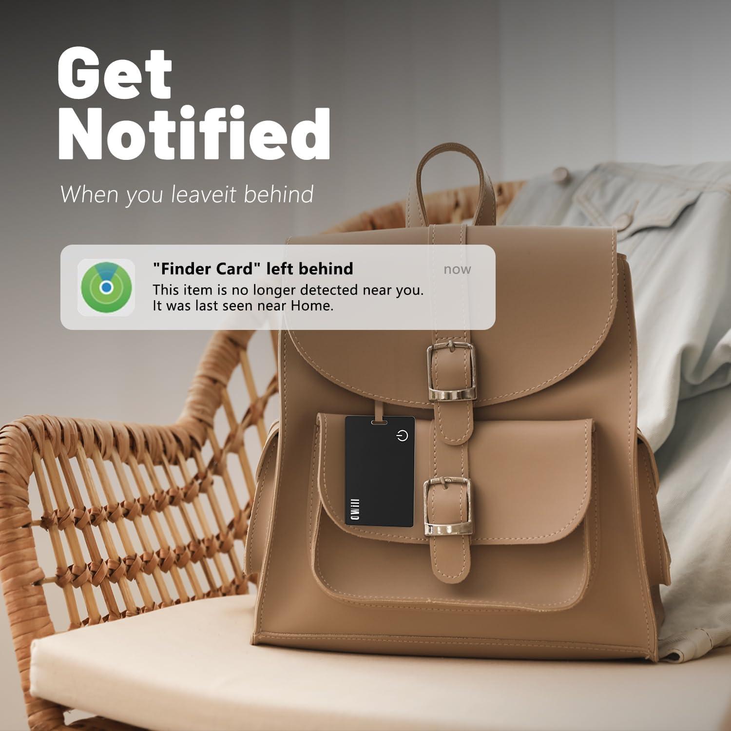 OWill 2 mm Ultra-Thin Wallet Tracker Card, IP68 Wireless Rechargeable Air Smart Tag Compatible with Apple Find My APP, Apple Bluetooth Wallet Tracker Devices for Suitcas, Luggage, etc.(iOS Only)