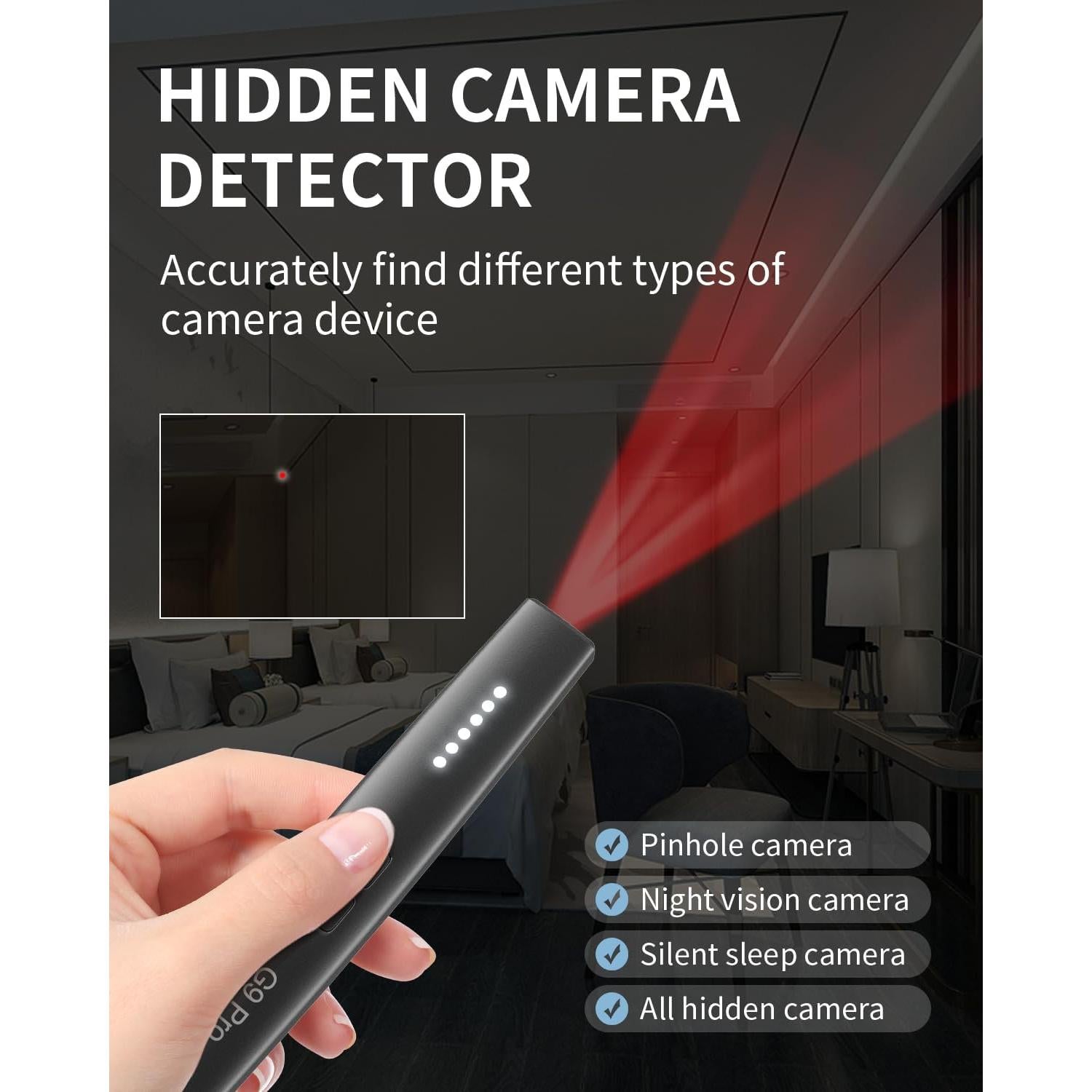 Detector de cámaras ocultas JAXTIN G9 Pro - Alarma y Vibración