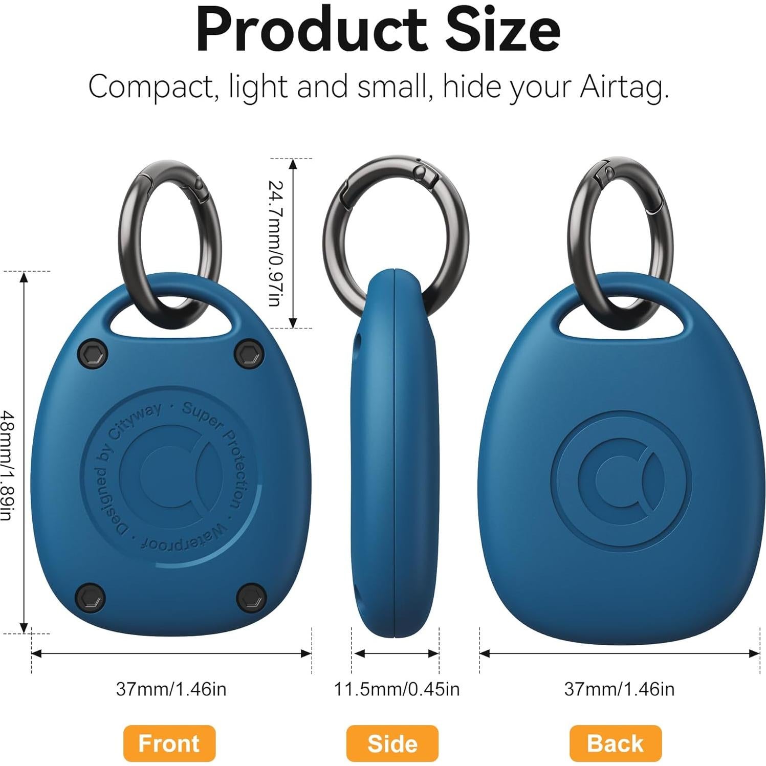 Soporte para llavero AirTag CITYWAY 4 Pack Impermeable IPX8