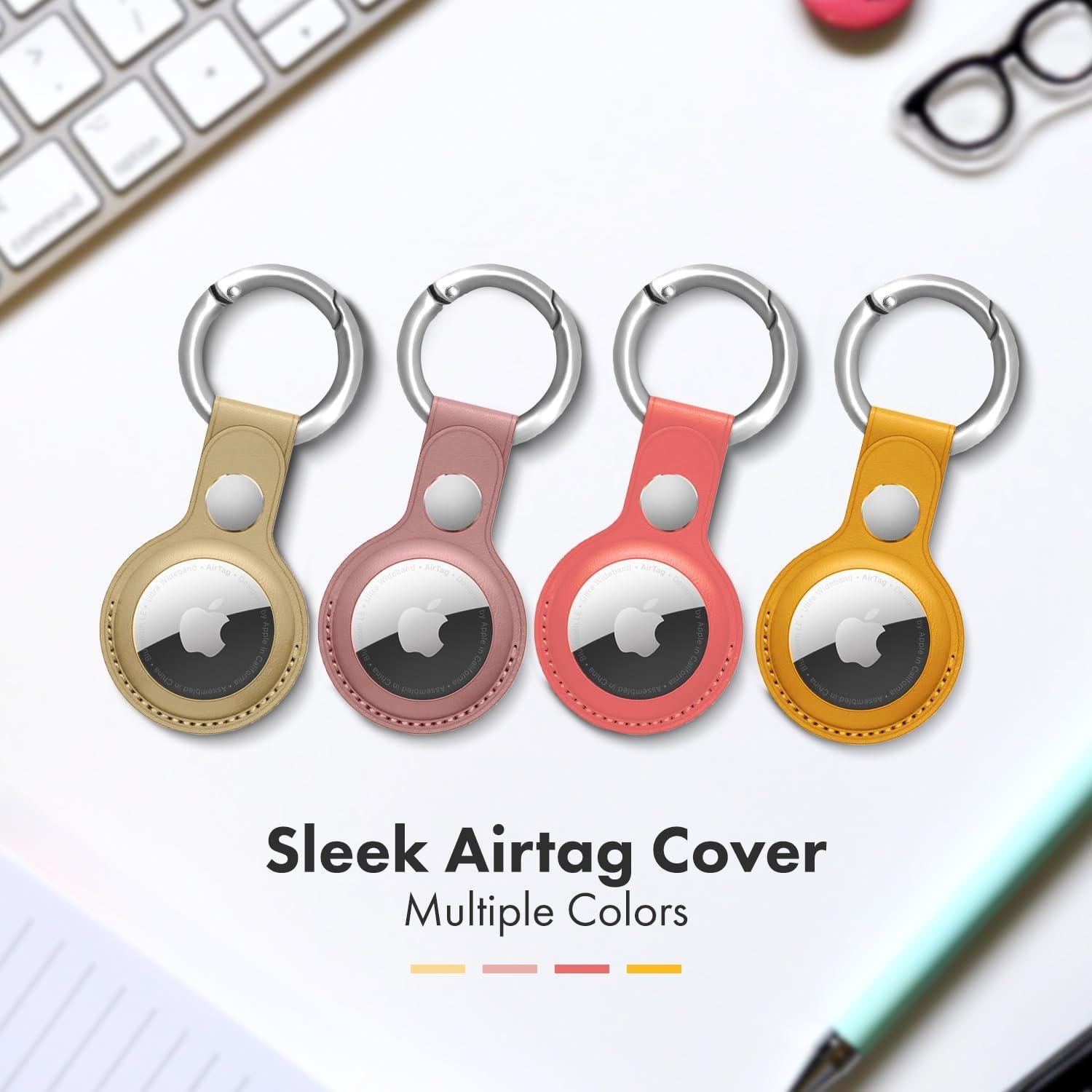 Llavero de cuero HOMEQUE para Apple Airtag - 4 colores