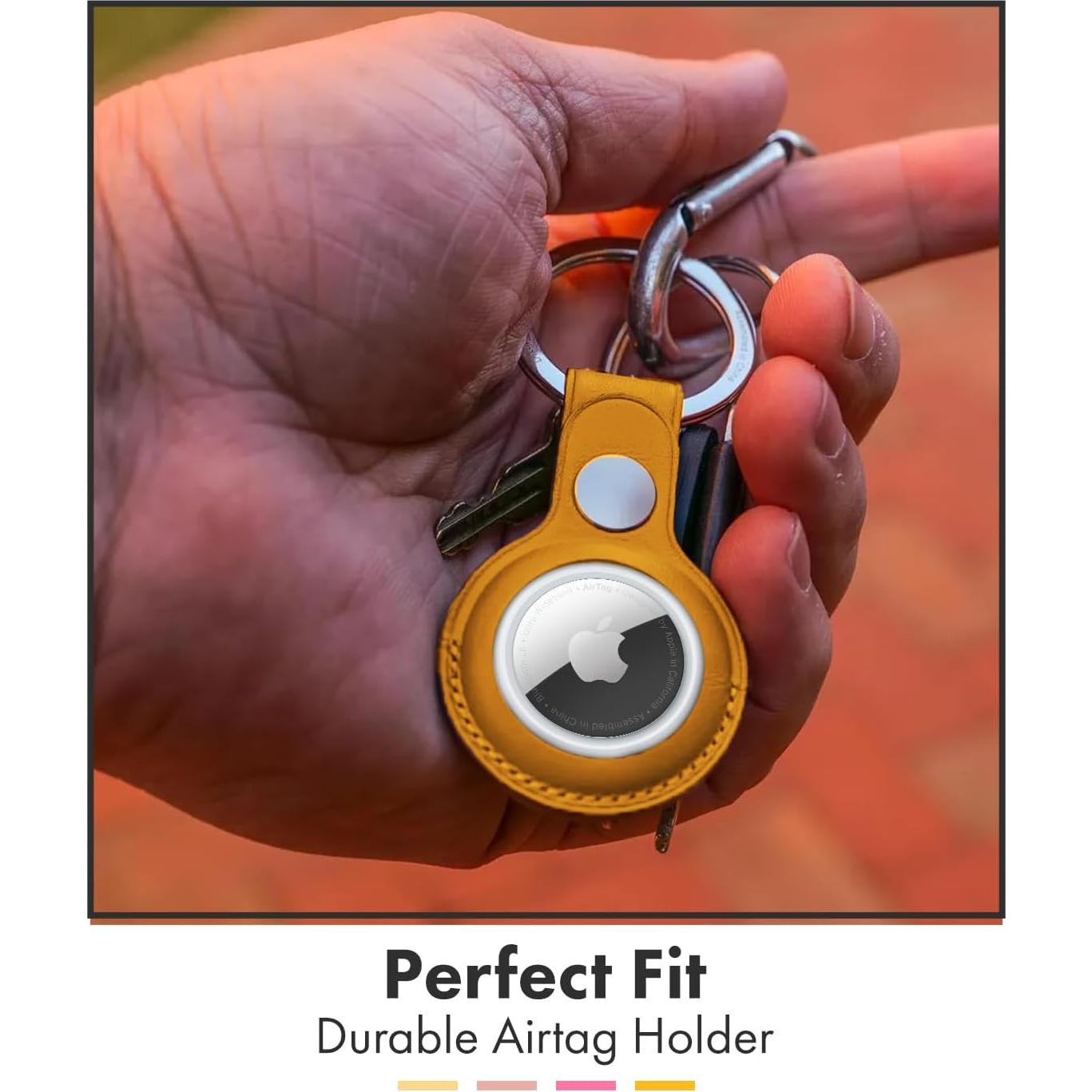 Llavero de cuero HOMEQUE para Apple Airtag - 4 colores